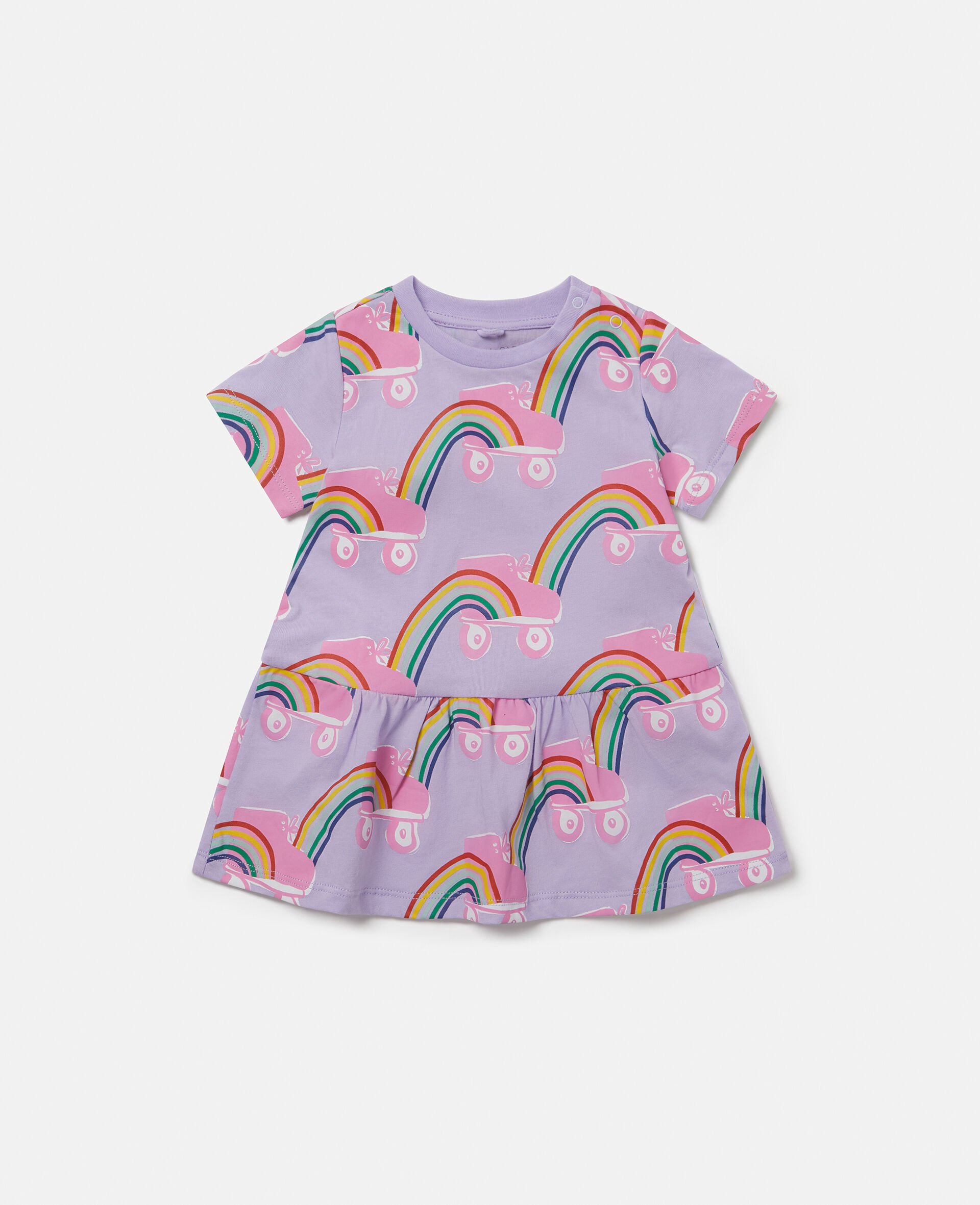 Rollerskate Rainbow Print Dress-Purple-large Rollerskate Rainbow Print Dress-Purple-large image number 0