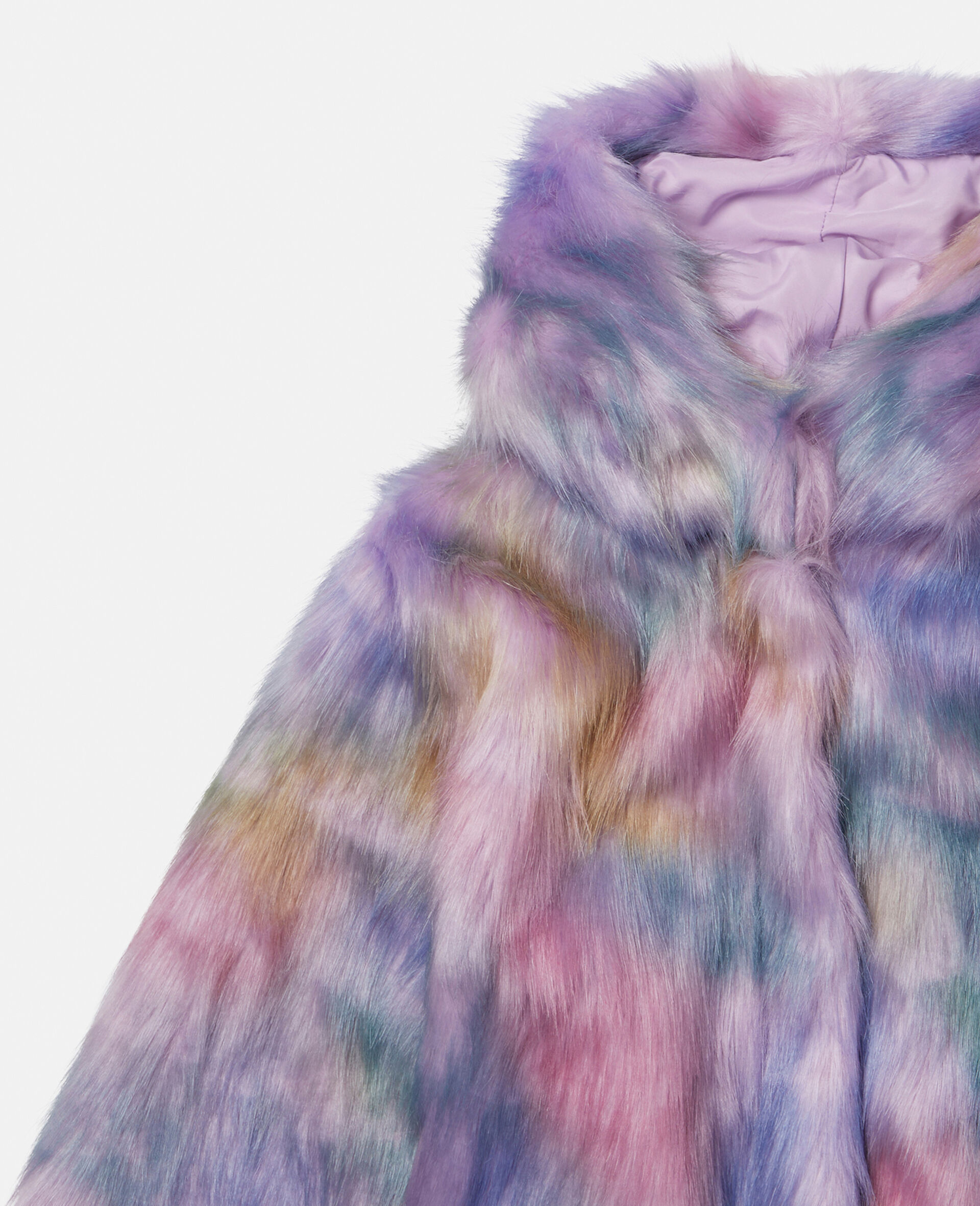 Spray Paint Faux Fur Coat-Multicoloured-large image number 1