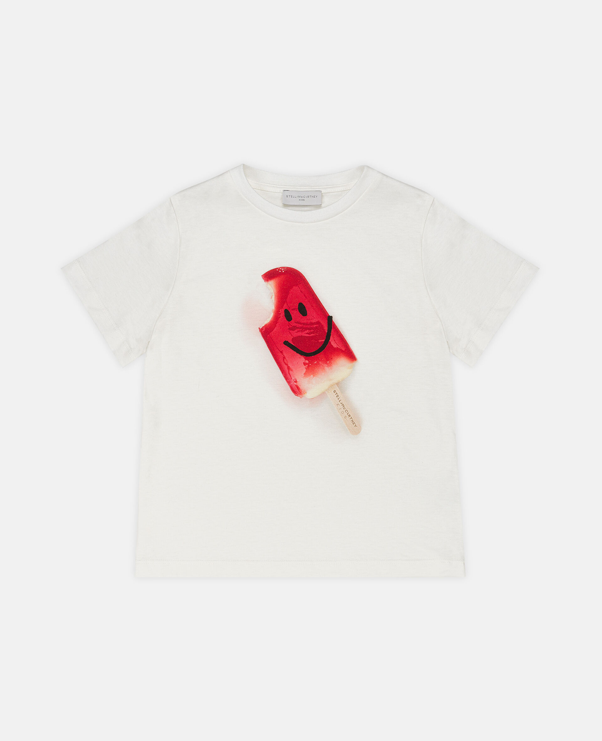 Smiling Lolly Print T-Shirt-White-large image number 0
