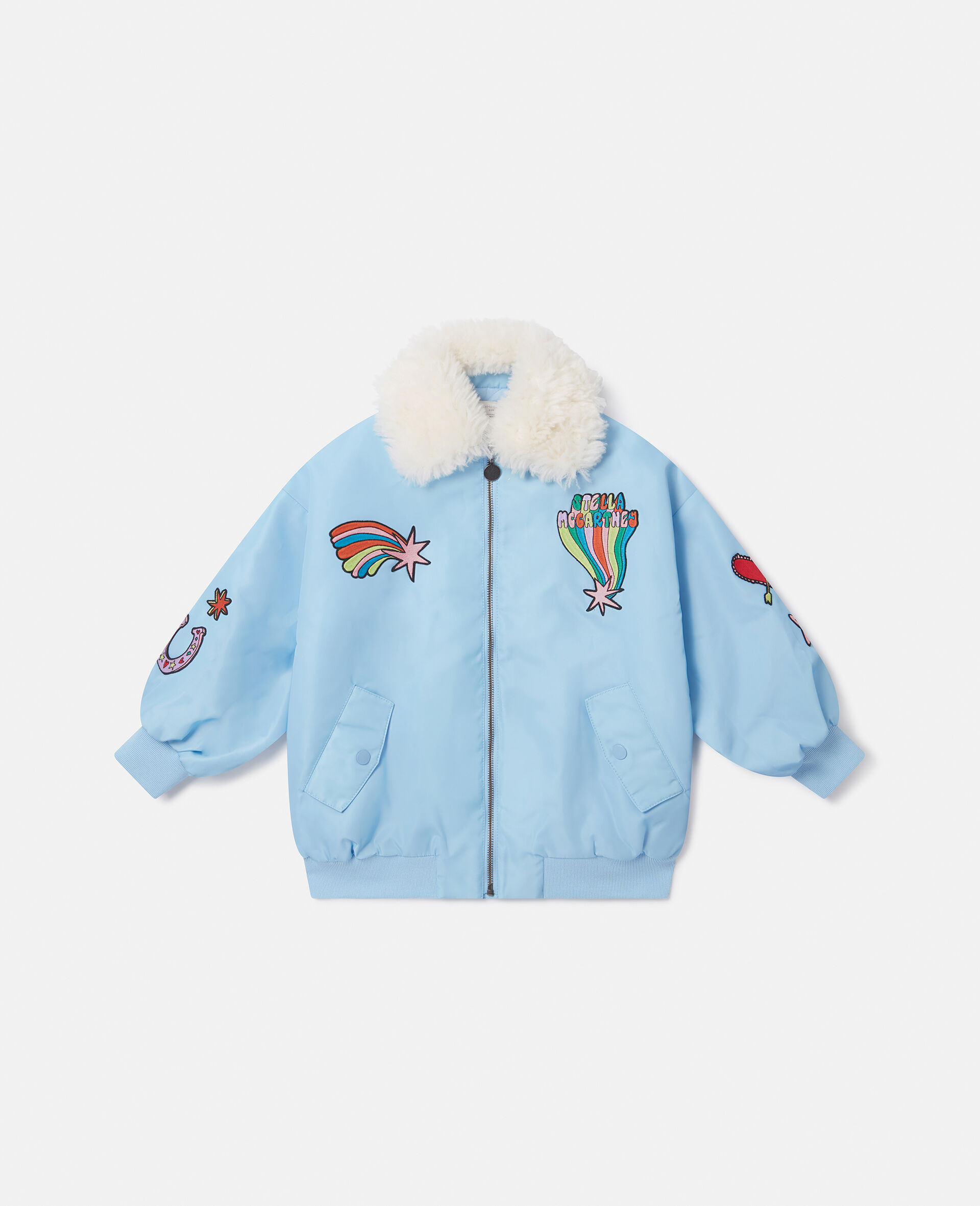 Stella Graphic Bomber Jacket-Blue-large image number 0