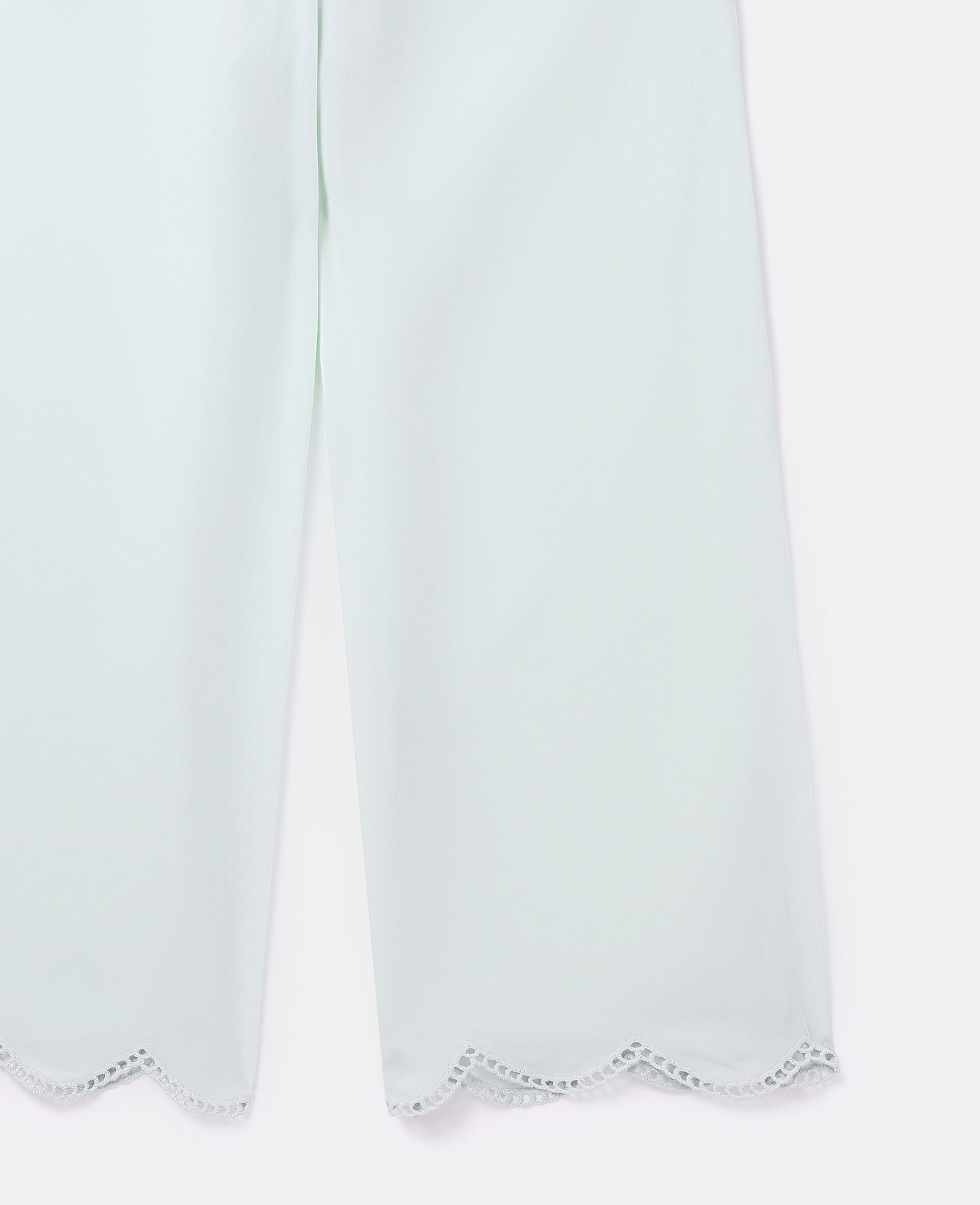 Scalloped Edge Wide Leg Trousers-Green-large Scalloped Edge Wide Leg Trousers-Green-large image number 1