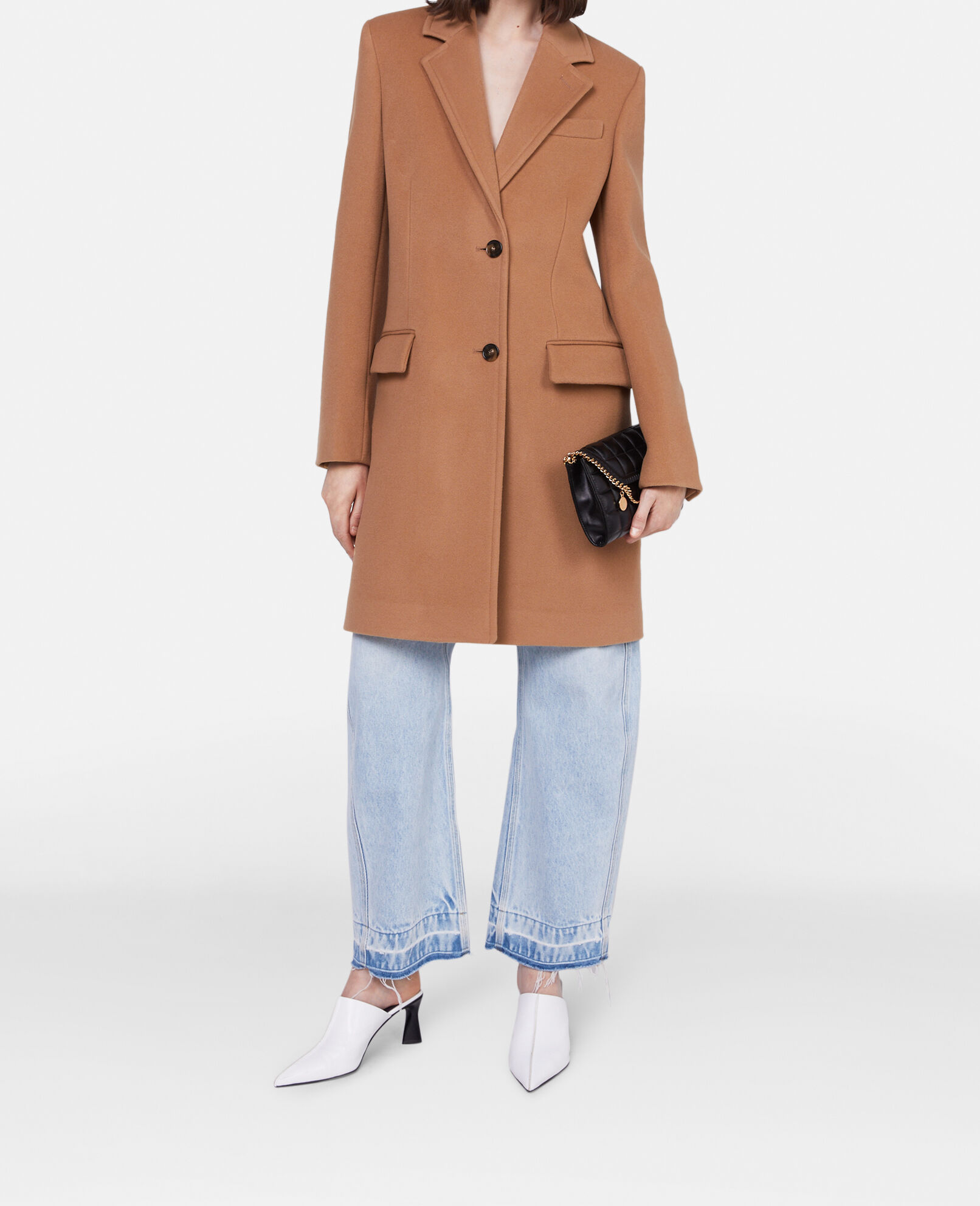 Womens camel single breasted coat on sale