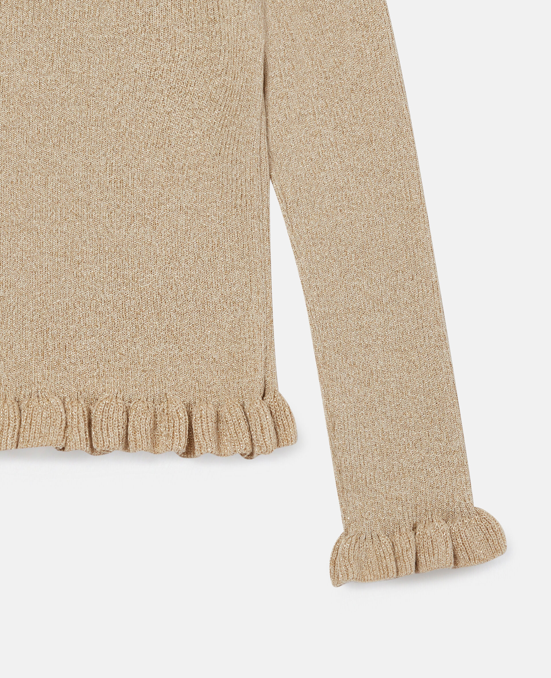 Gold Frilled Knit Jumper-Yellow-large image number 2