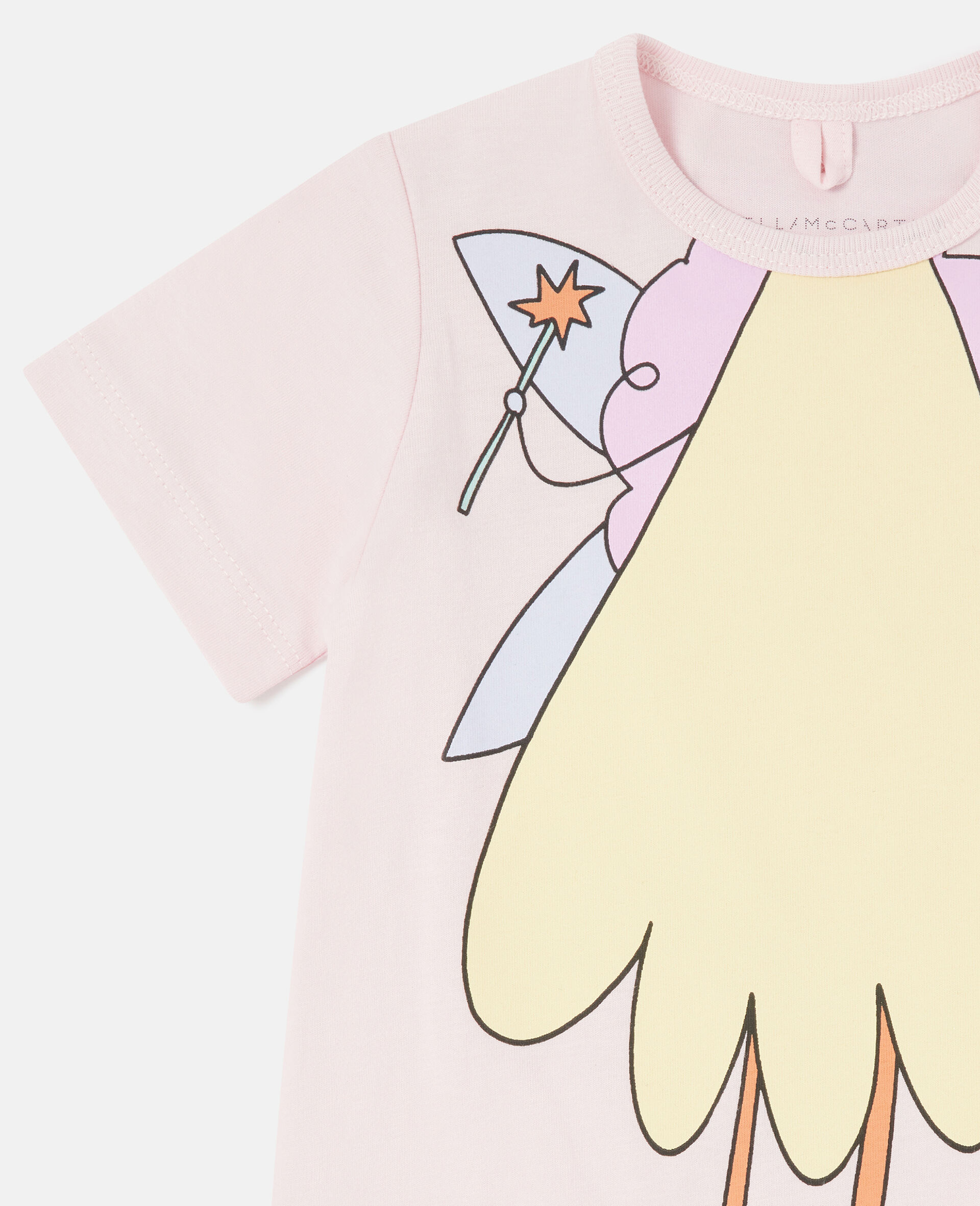 Fairy Graphic Crewneck Romper-Pink-large image number 1