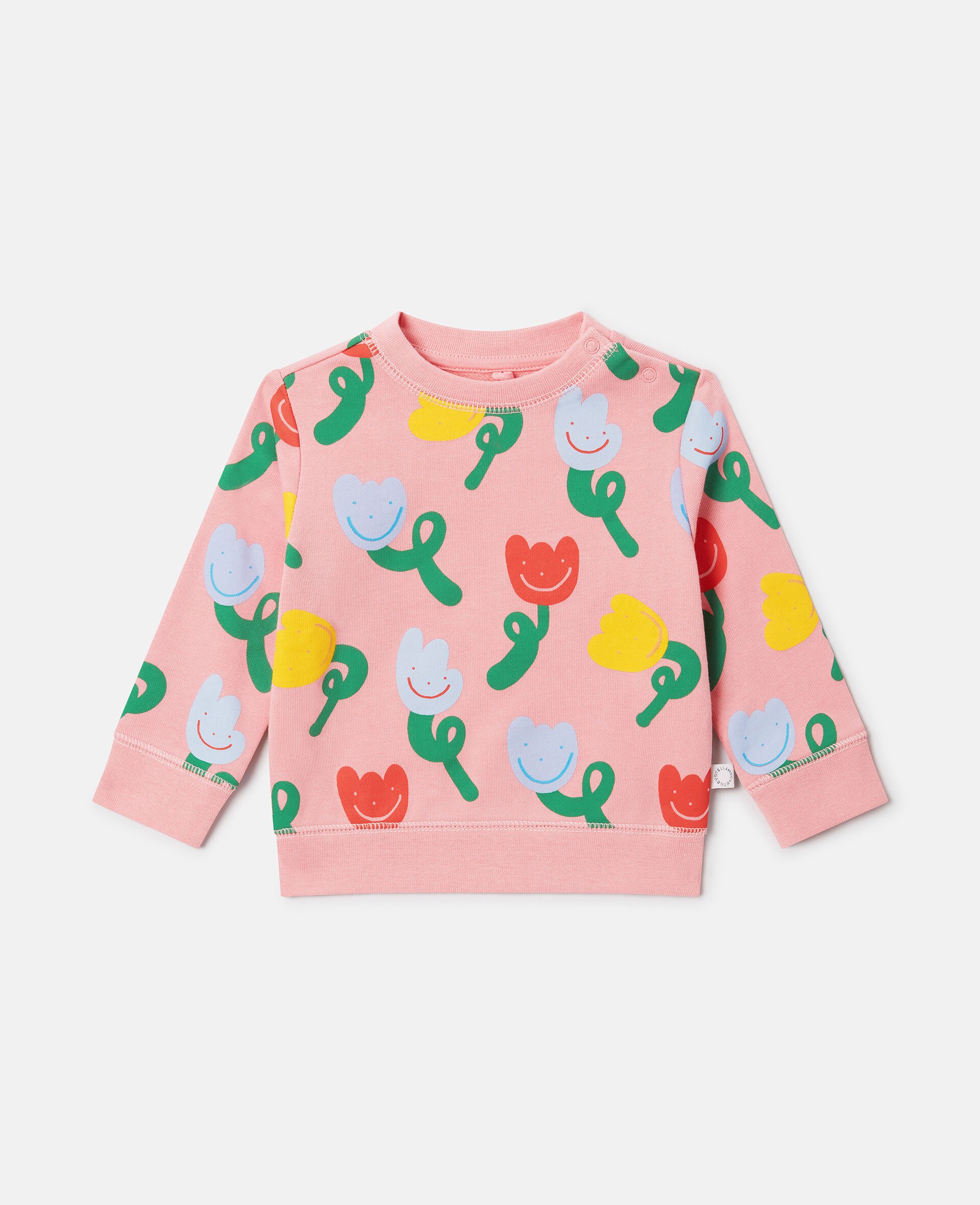 All-Over Floral Sweatshirt-Pink-medium