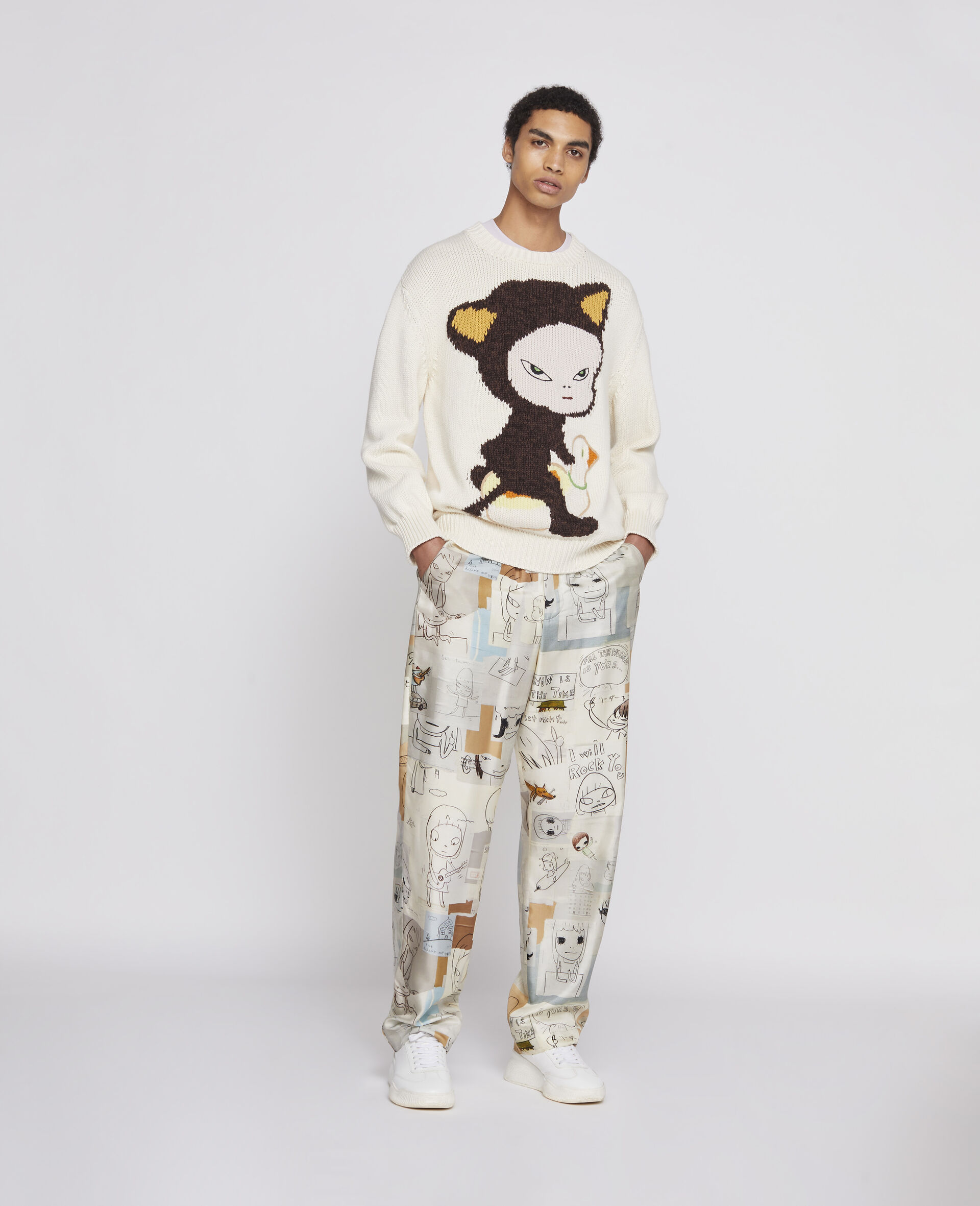 Nara Cat Intarsia Jumper-Multicolour-large image number 3