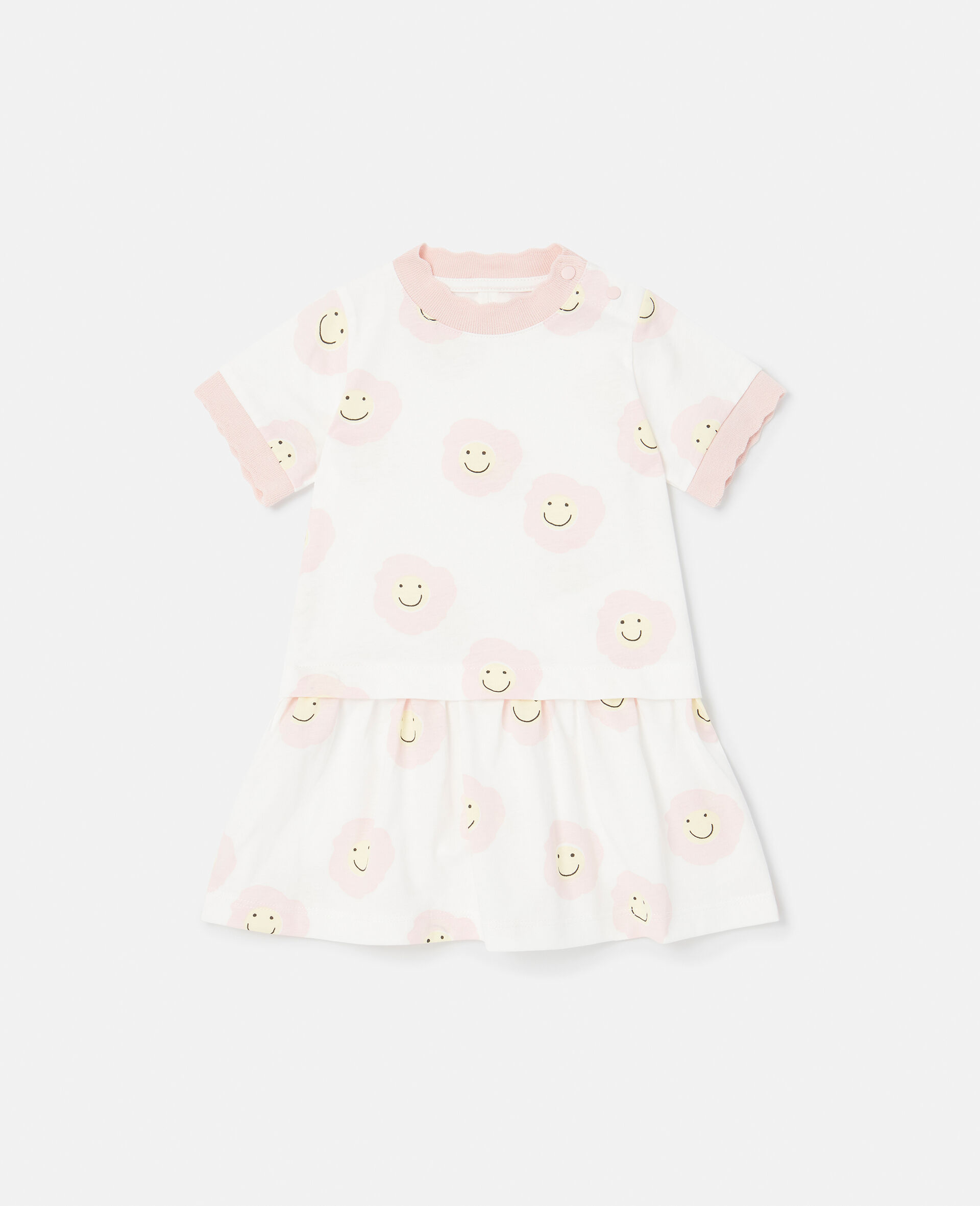 Shirtkleid mit Smiley Blumen Print-Weiß-large image number 0