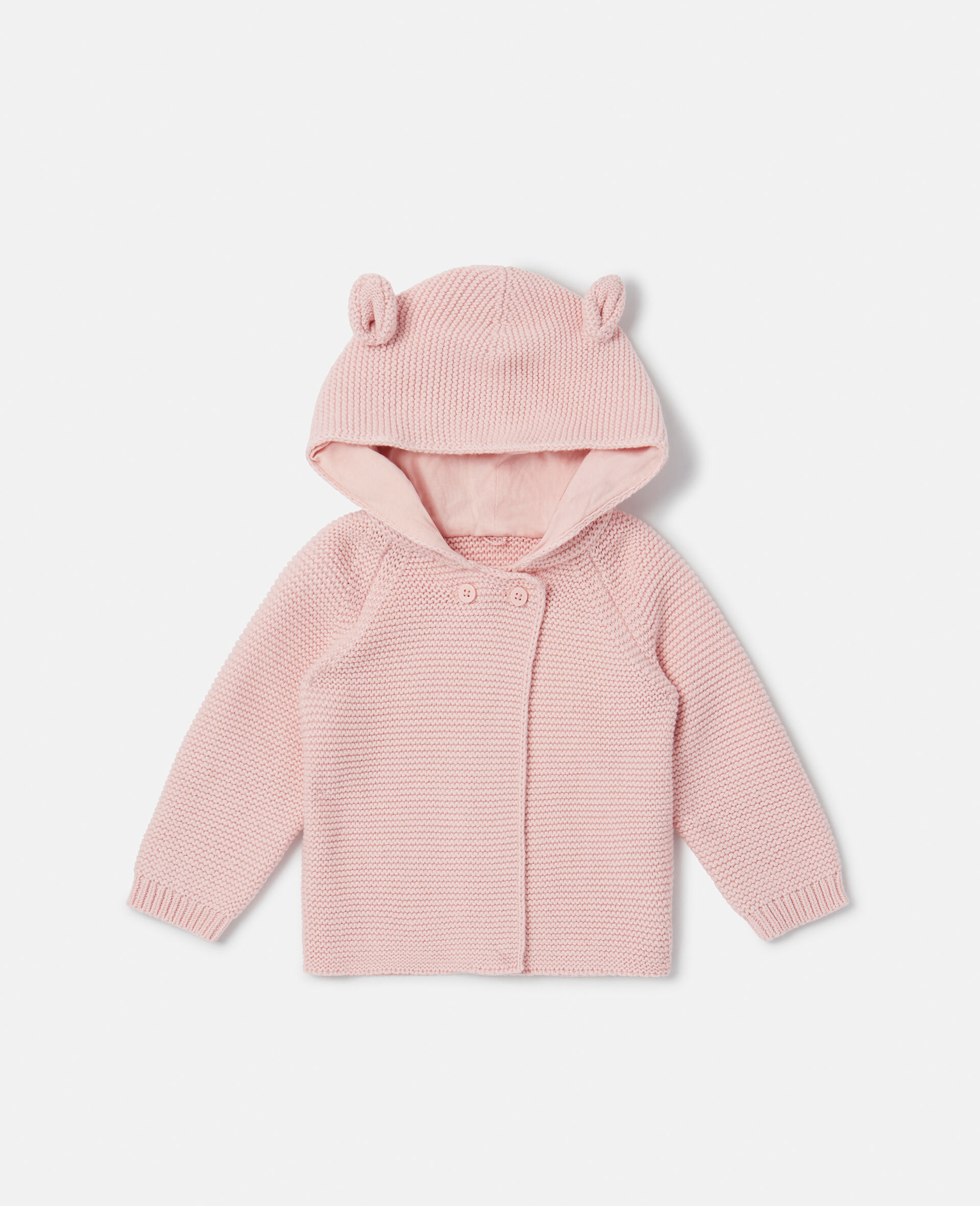 Cardigan a capuche avec oreilles 3D et franges-Rose-large image number 0