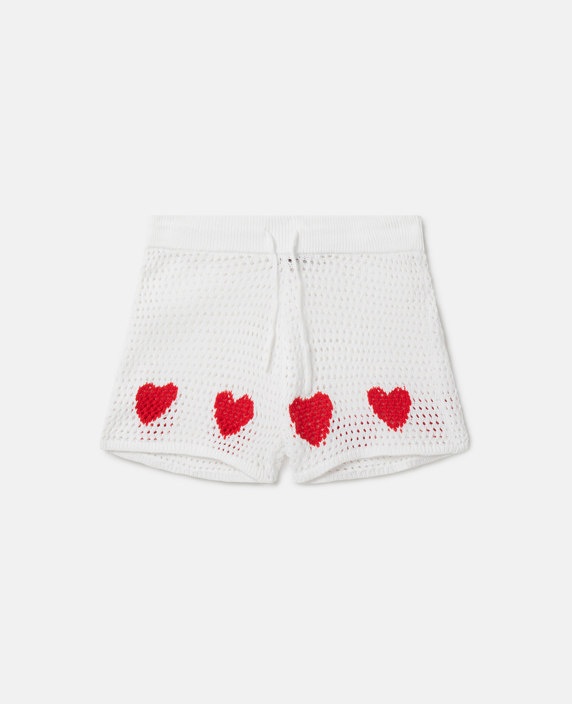 Heart Crocheted Shorts-White-large Heart Crocheted Shorts-White-large image number 0