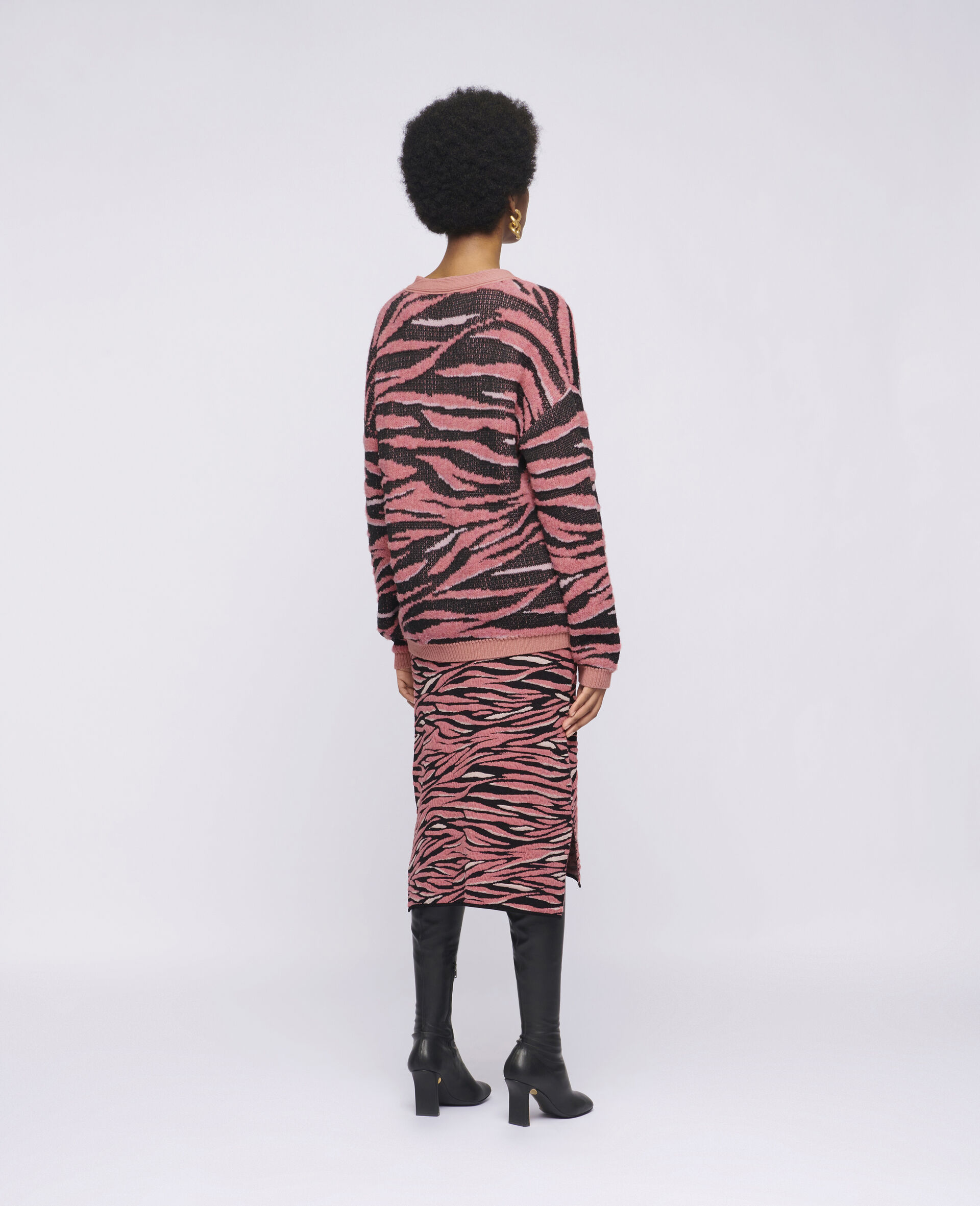 Animal Pattern Skirt-Brown-large image number 2