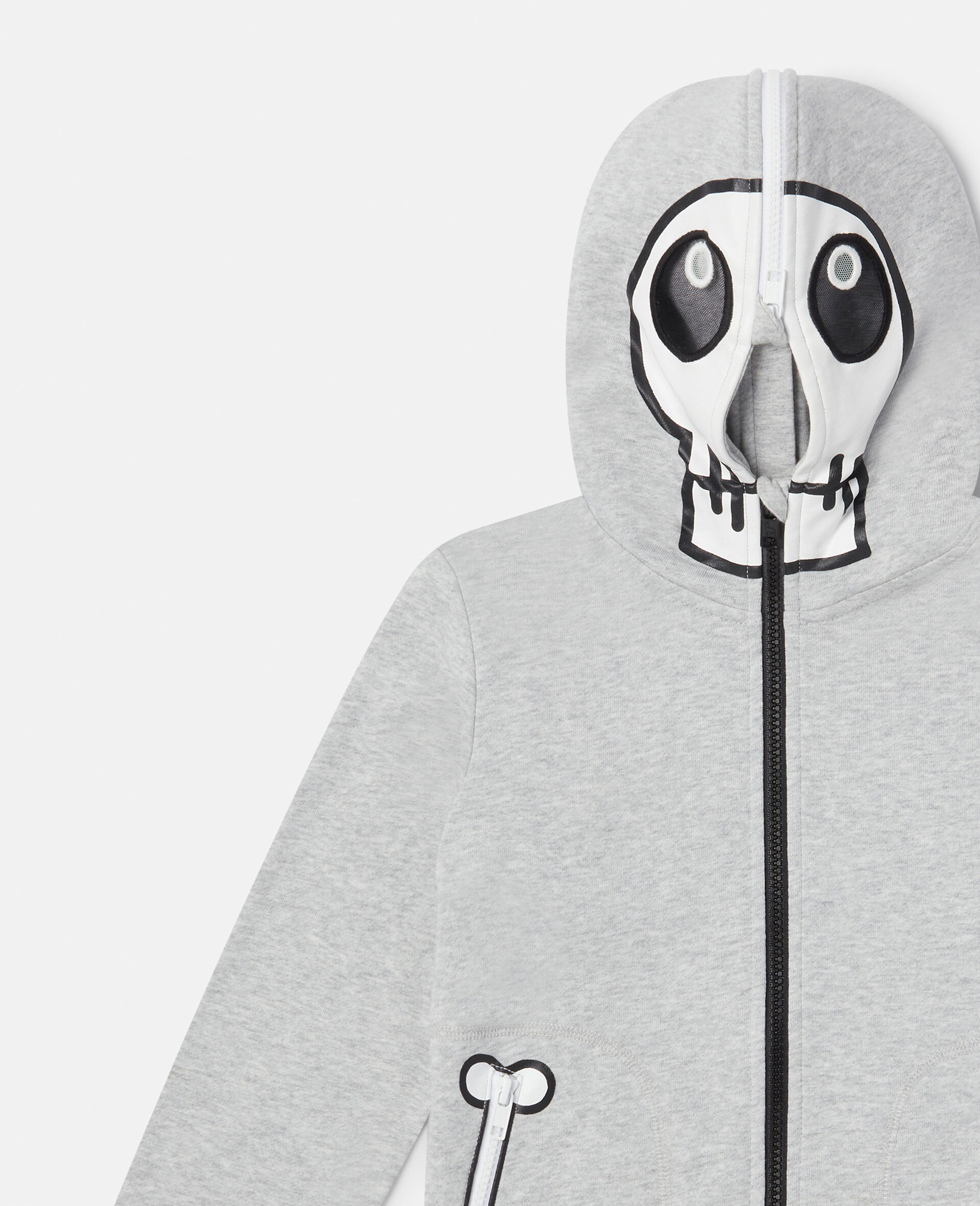Skull Bandit Zip Hoodie-Grey-large image number 1