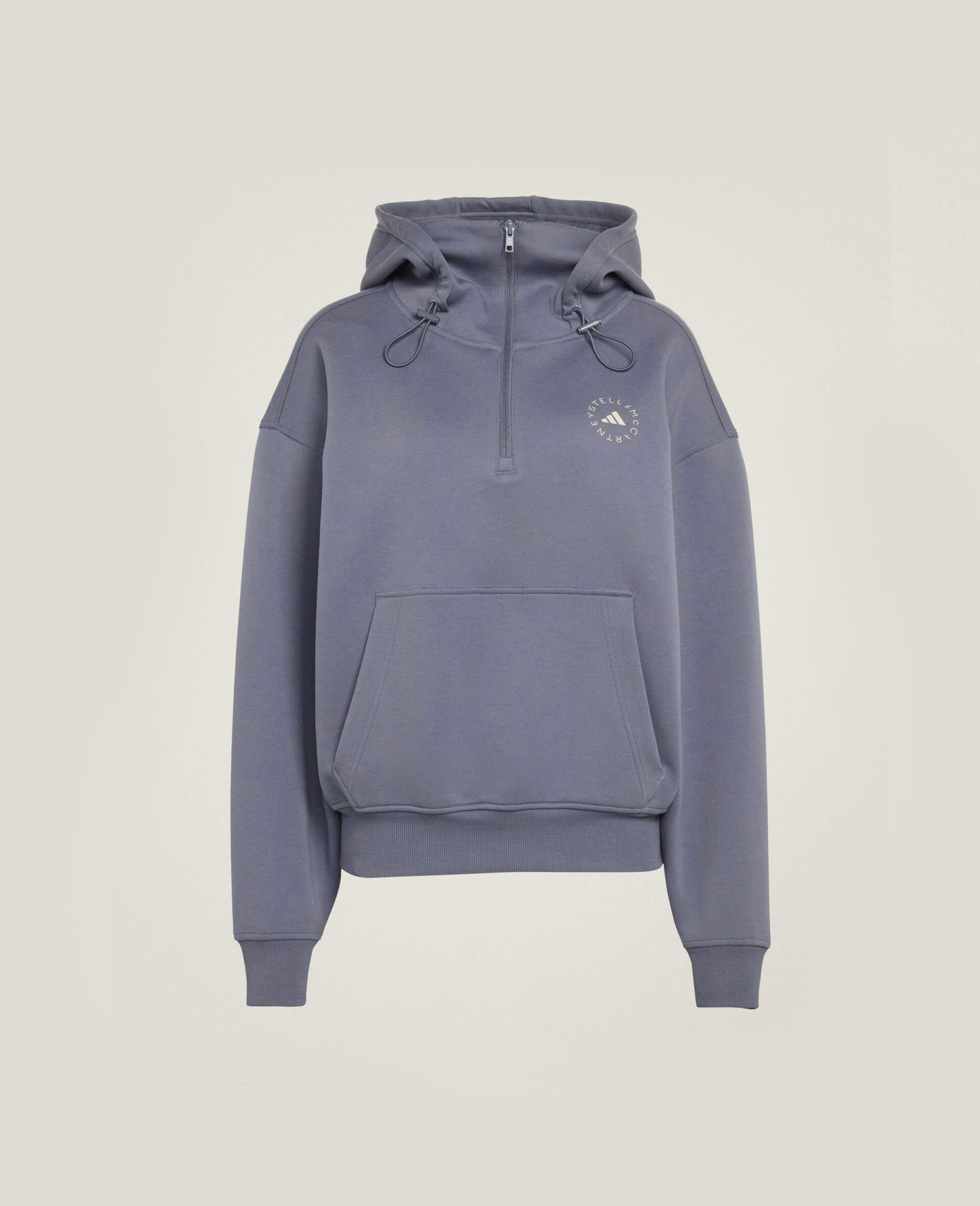 TrueCasuals Half-Zip Hoodie-Black-medium