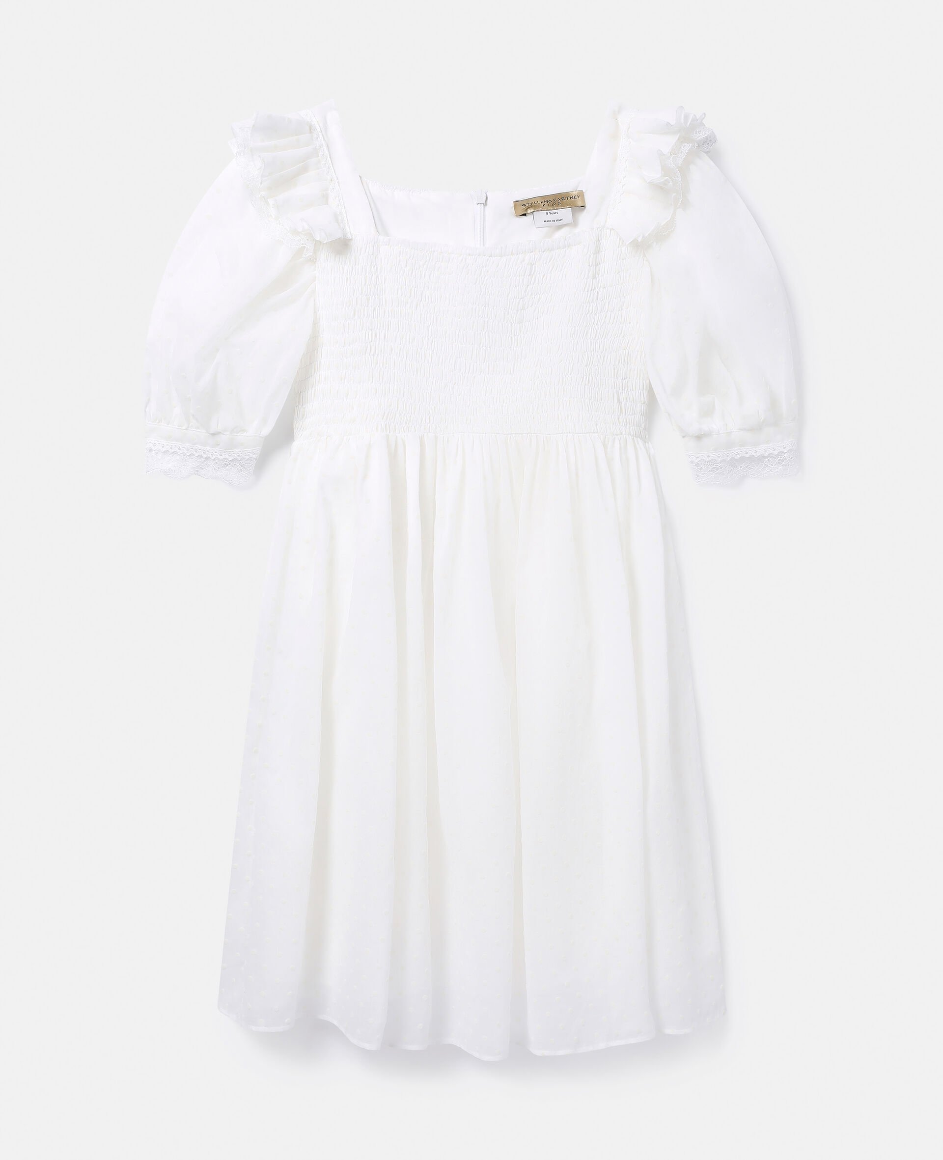 Frill Sleeve Smock Dress-Cream-large image number 0