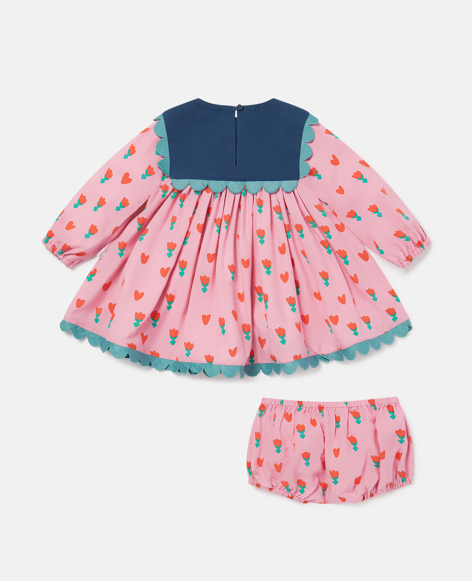 Tulip Print Dress and Bloomers Set-Pink-large image number 2