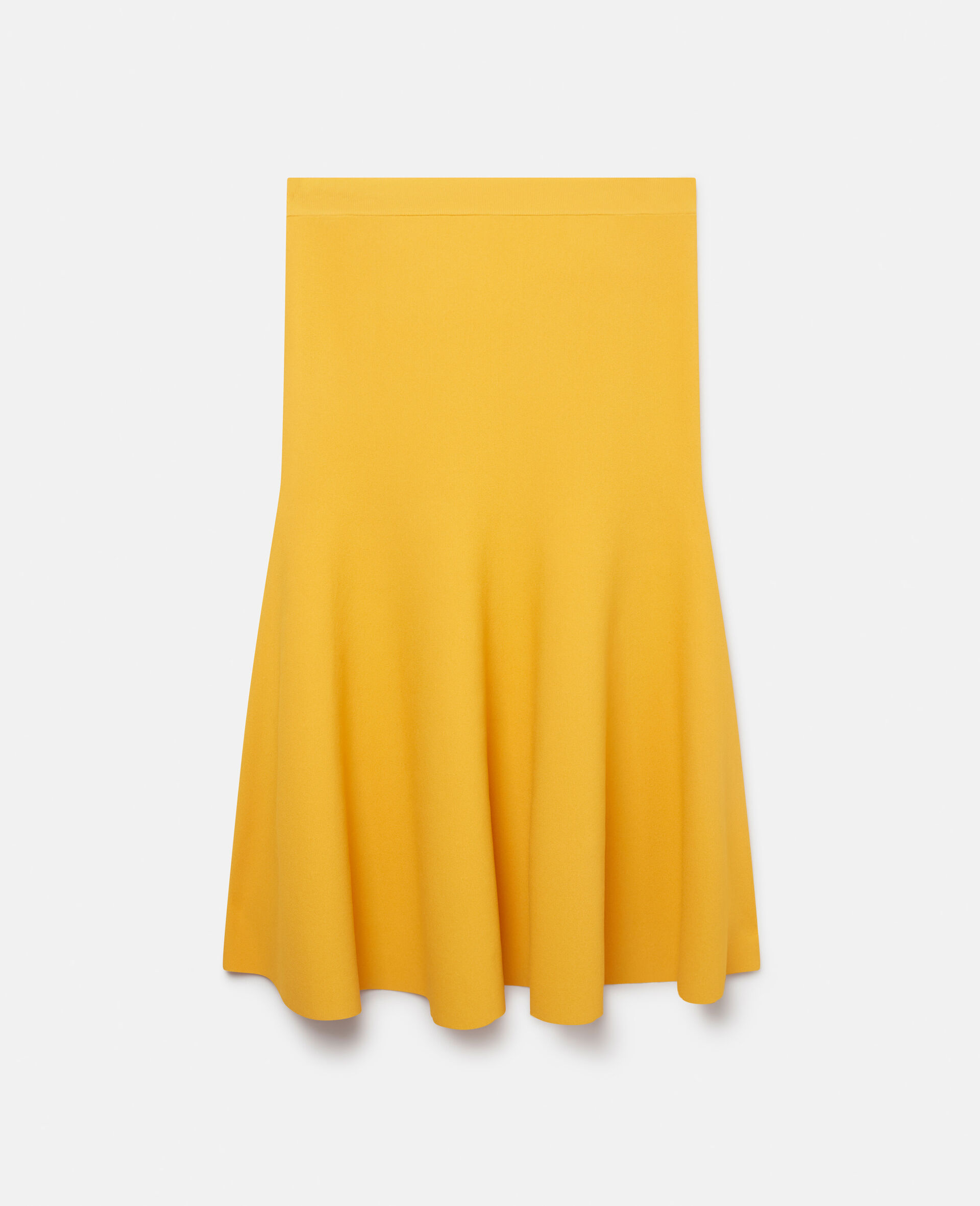 Compact Knit Midi Skirt-Yellow-large