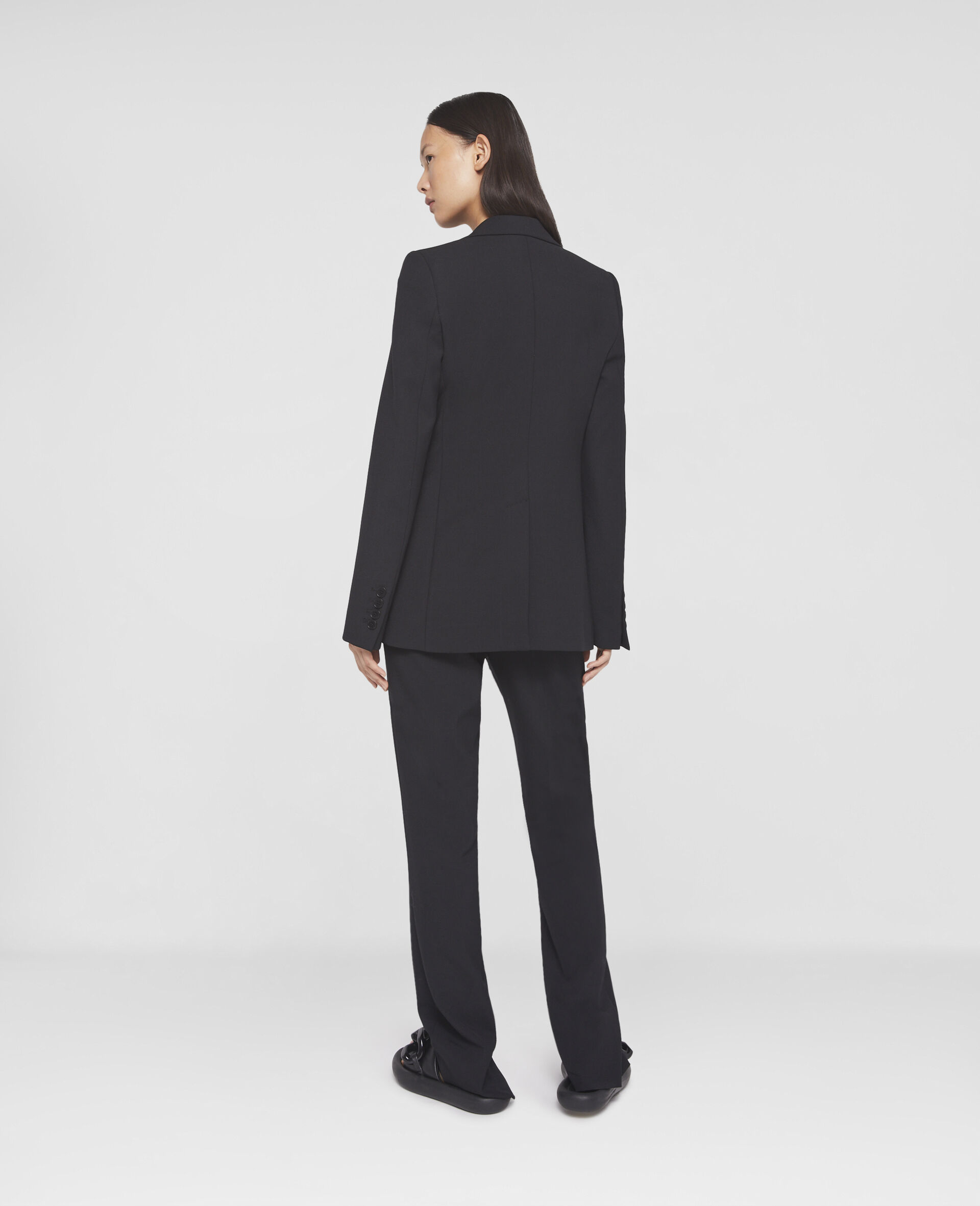 Twill Single-Breasted Blazer-Black-large image number 2
