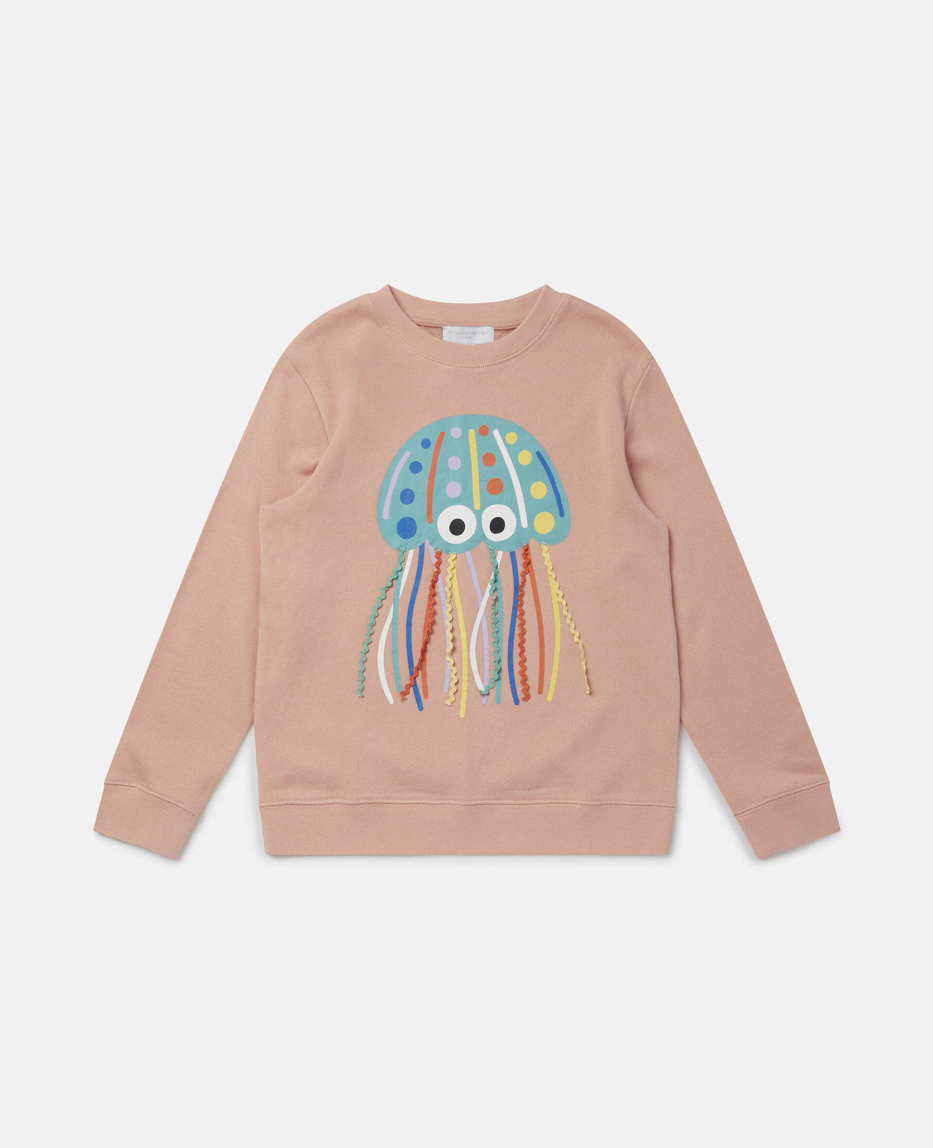 Jellyfish Print Cotton Fleece Sweatshirt-Pink-large