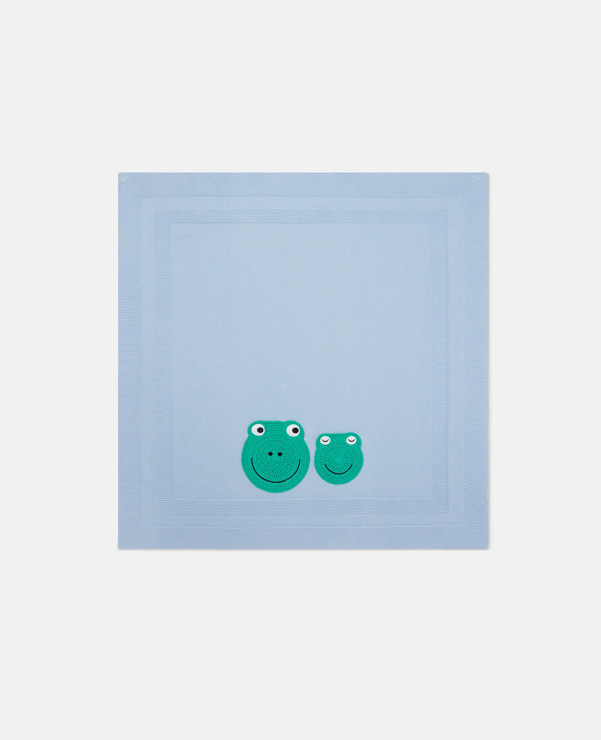 Frog Embroidered Blanket -Blue-large image number 0