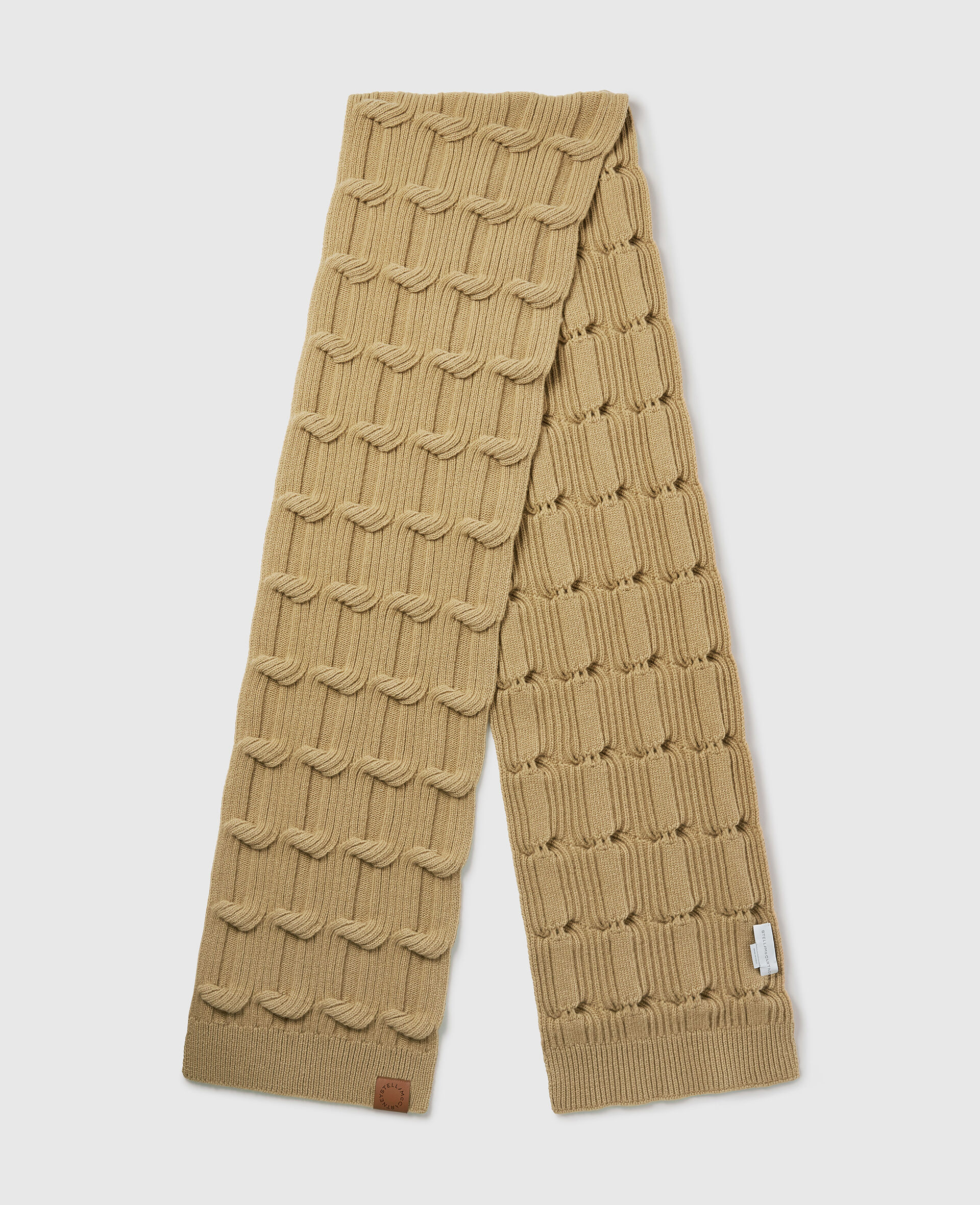 Falabella Cable-Knit Scarf-Beige-medium