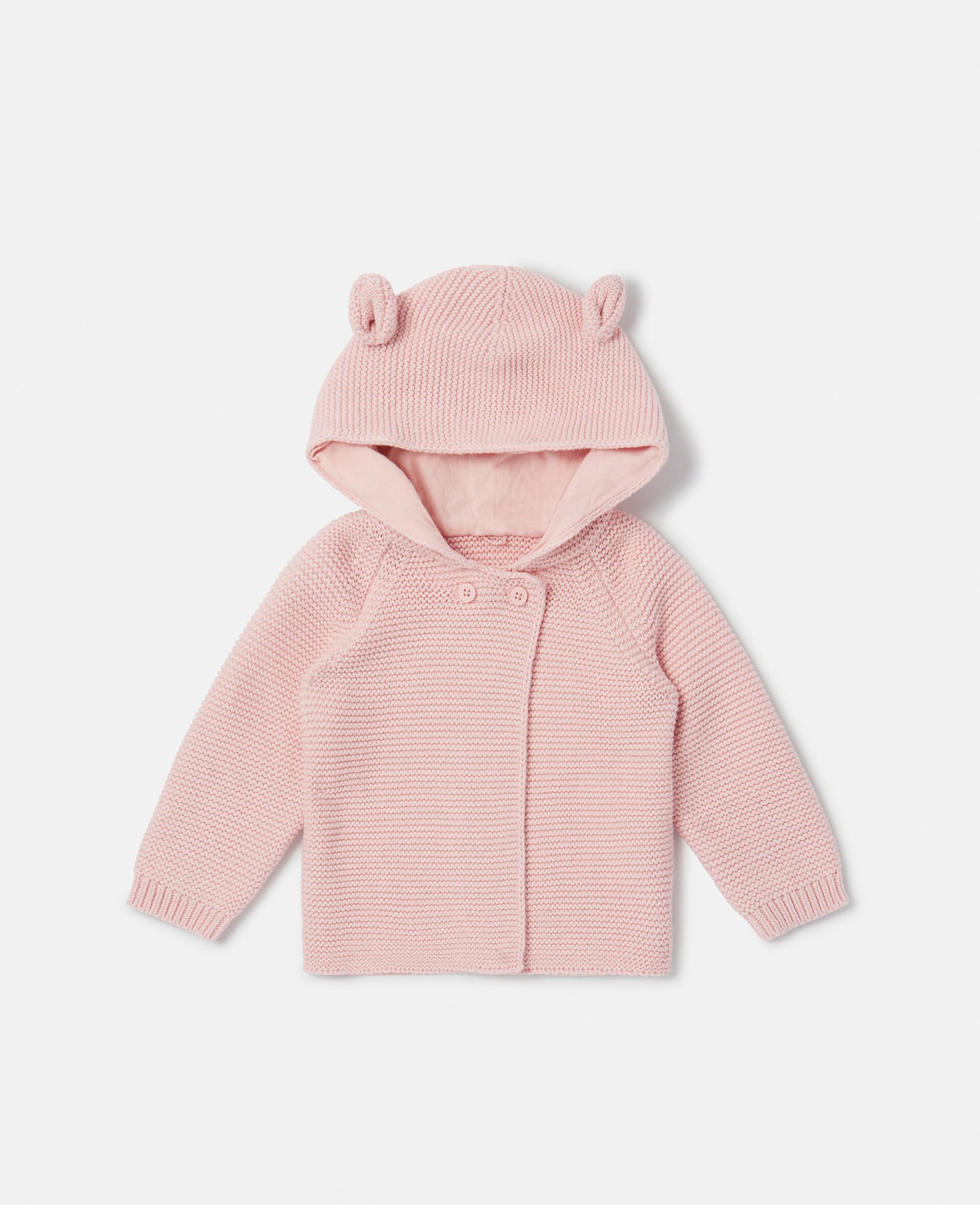 3D Ear Fringed Hooded Cardigan-Pink-large 3D Ear Fringed Hooded Cardigan-Pink-large image number 0