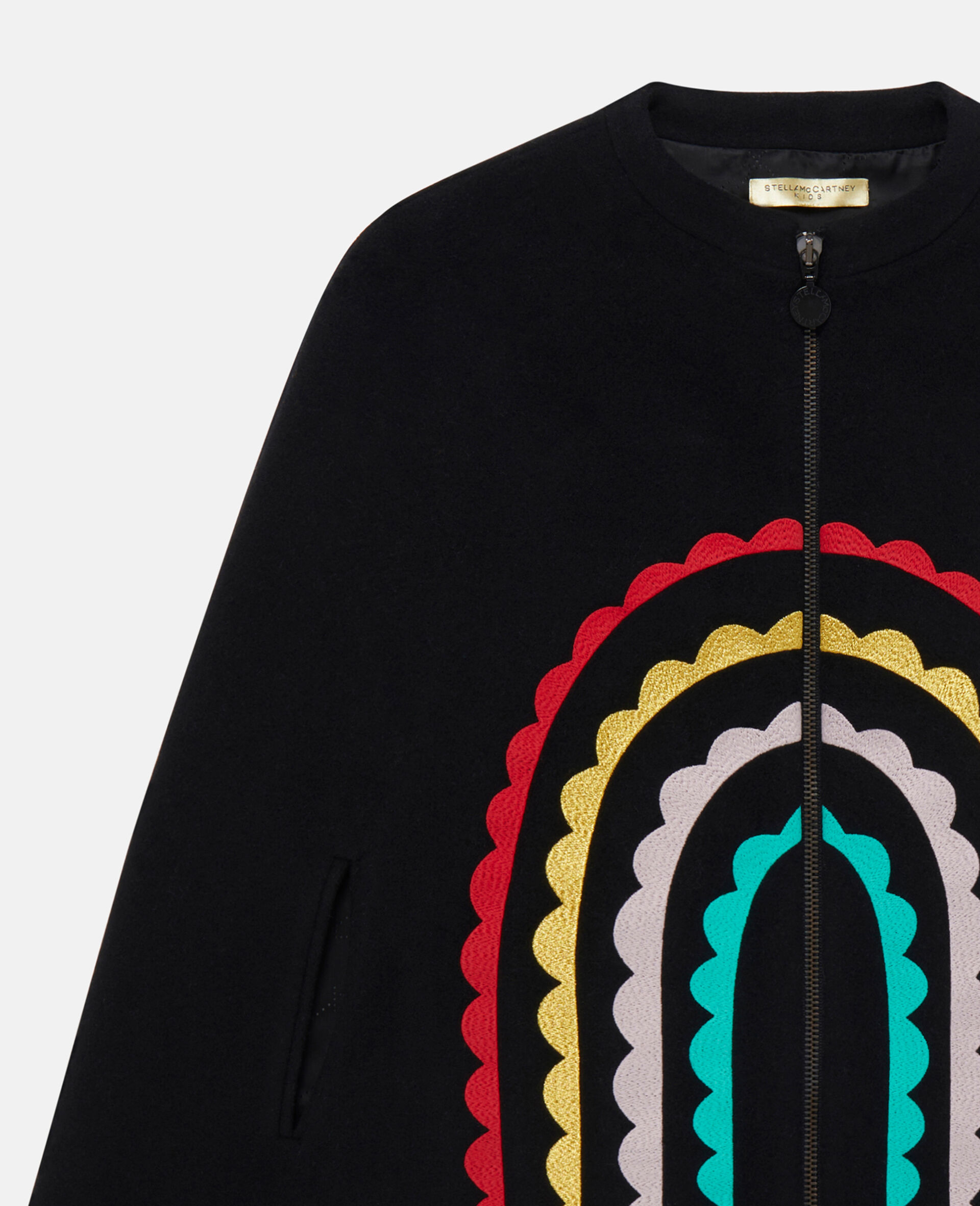 Rainbow Arch Cape Coat-Black-large image number 1