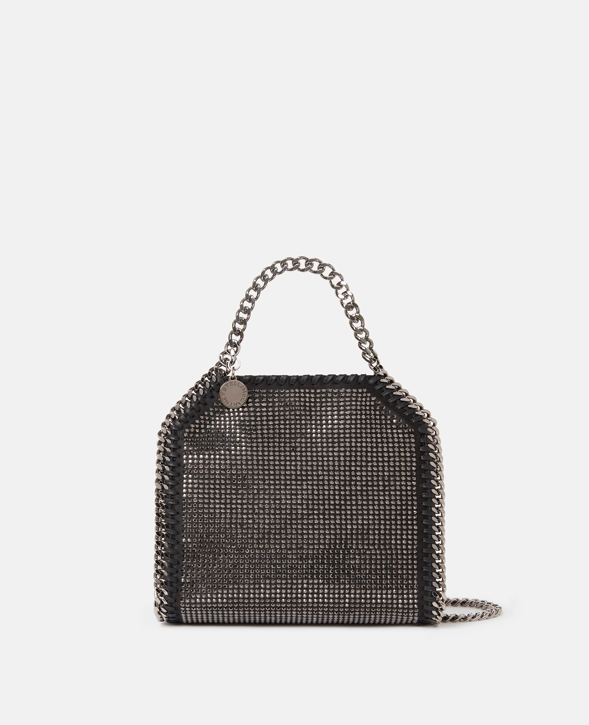 Women Black Falabella Crystal Mesh Mini Tote Bag Stella McCartney US