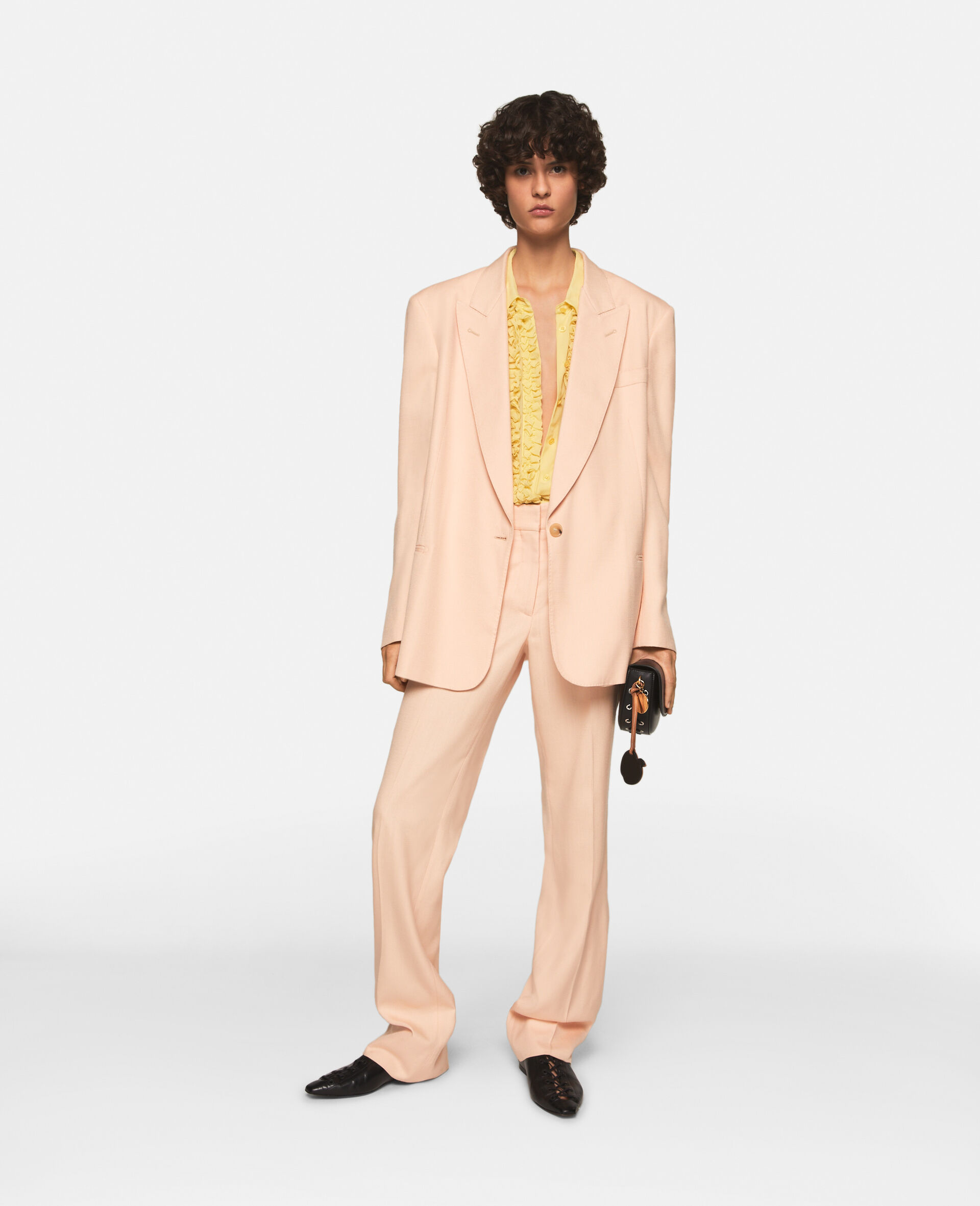 Mid-Rise Straight-Leg Trousers -Pink-large image number 1