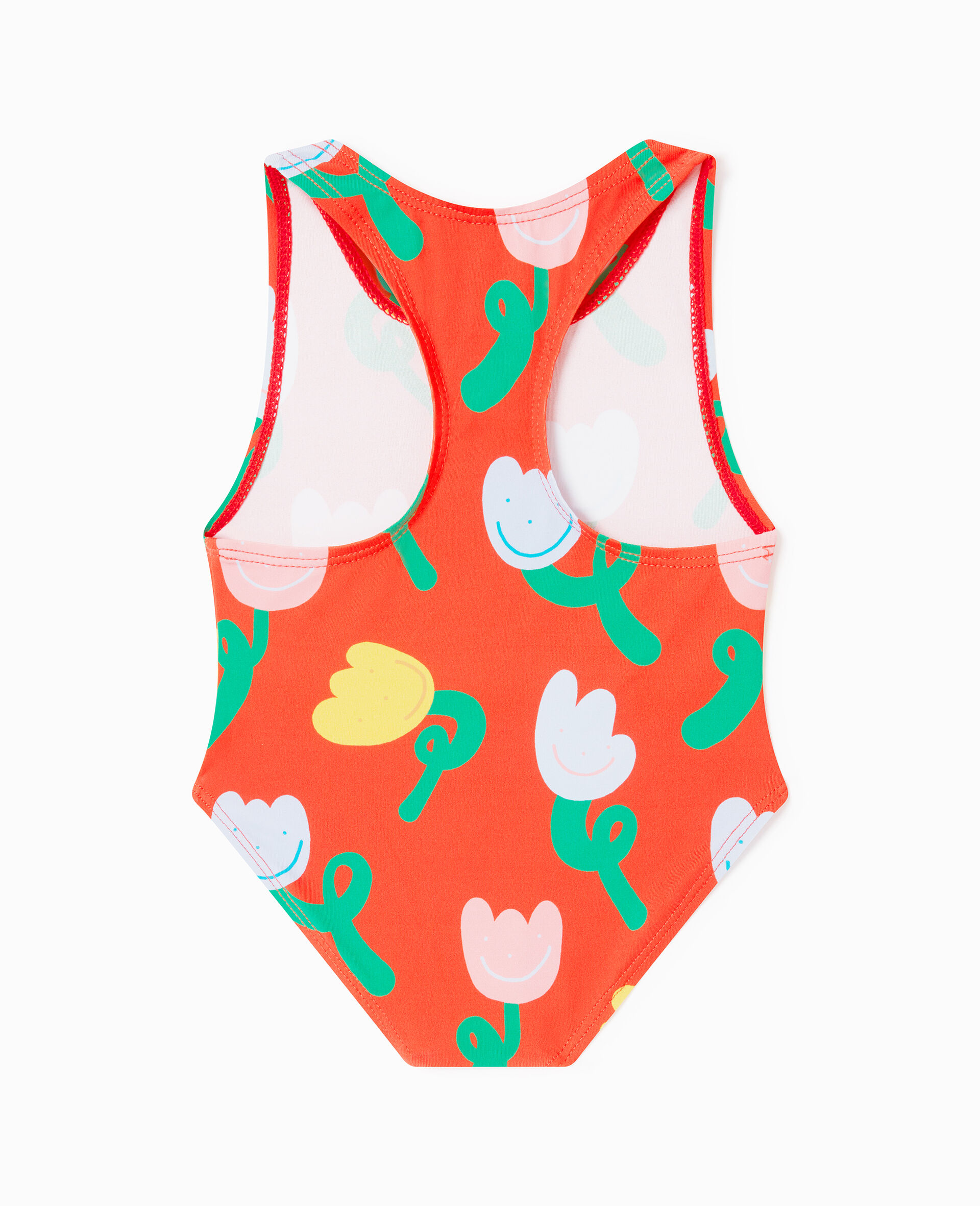 Floral Print Swimsuit-Red-large image number 2