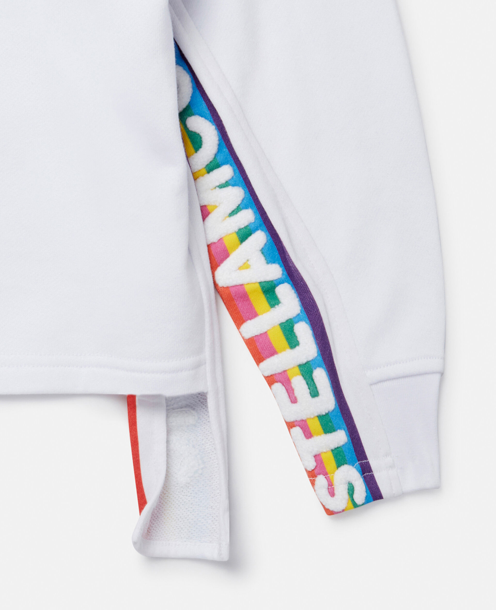 Rainbow Logo Tape Sweatshirt-White-large image number 3