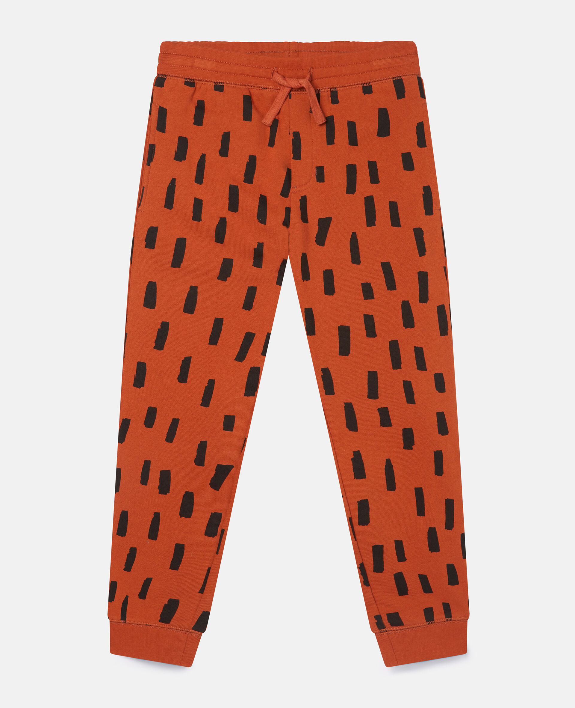 Fox Dot Print Cotton Fleece Joggers-Red-large image number 0