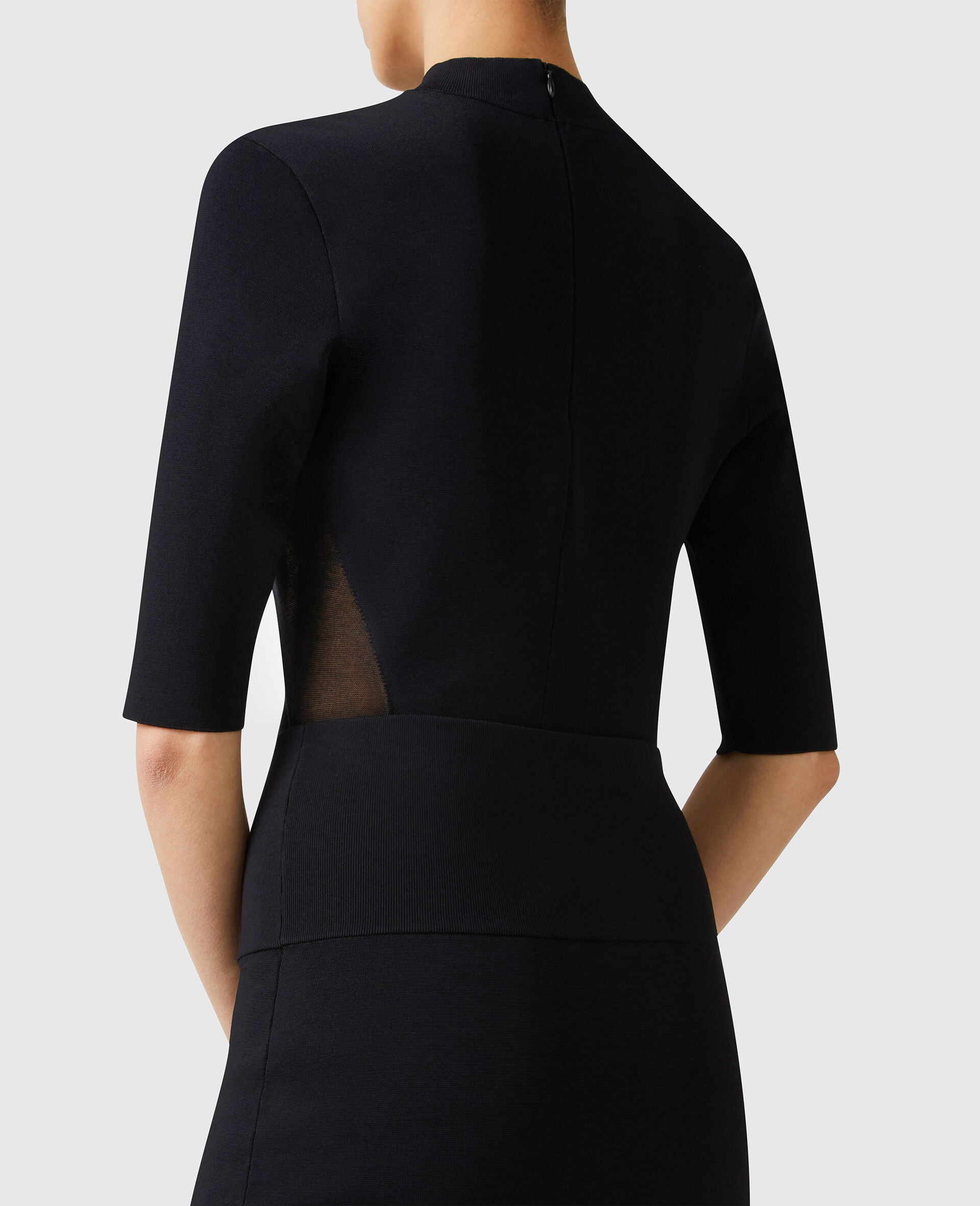 Miracle Short-Sleeve Compact-Knit Top-Black-large image number 3