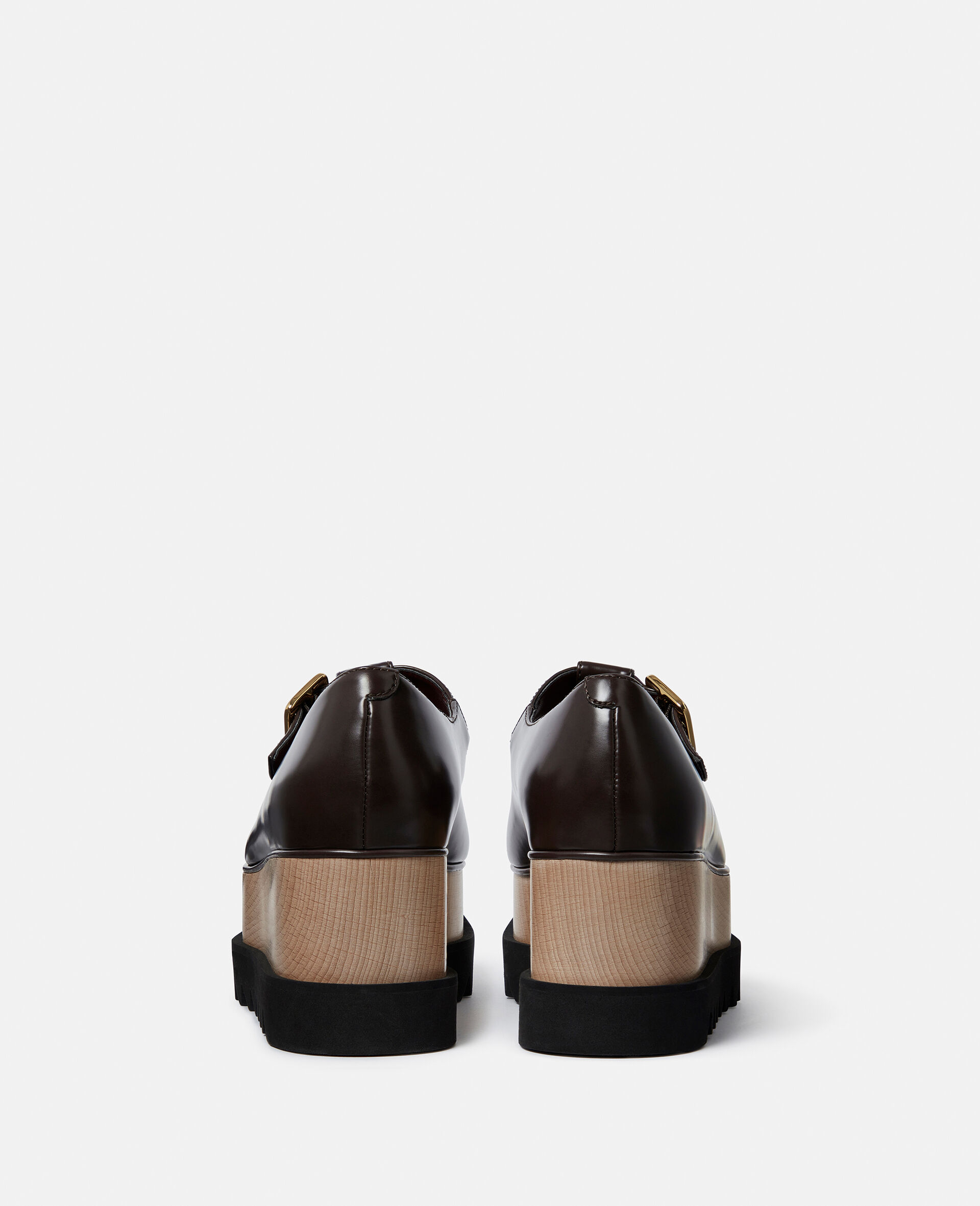 Scarpe Mary Janes Elyse con Zeppa e Cinturino a T-Marrone-large image number 2