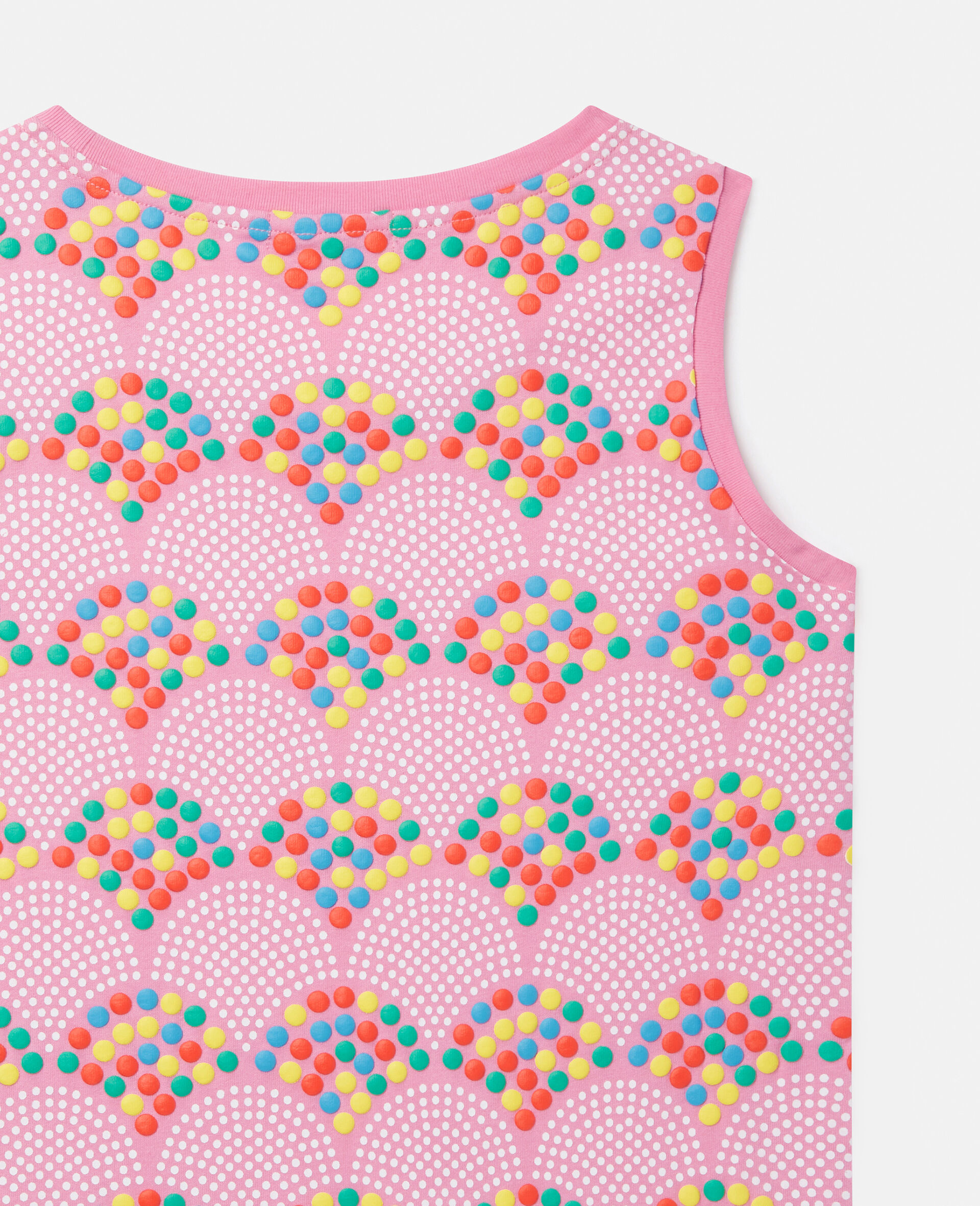 Beaded Fan Motif Sleeveless Jumper Dress-Pink-large image number 3