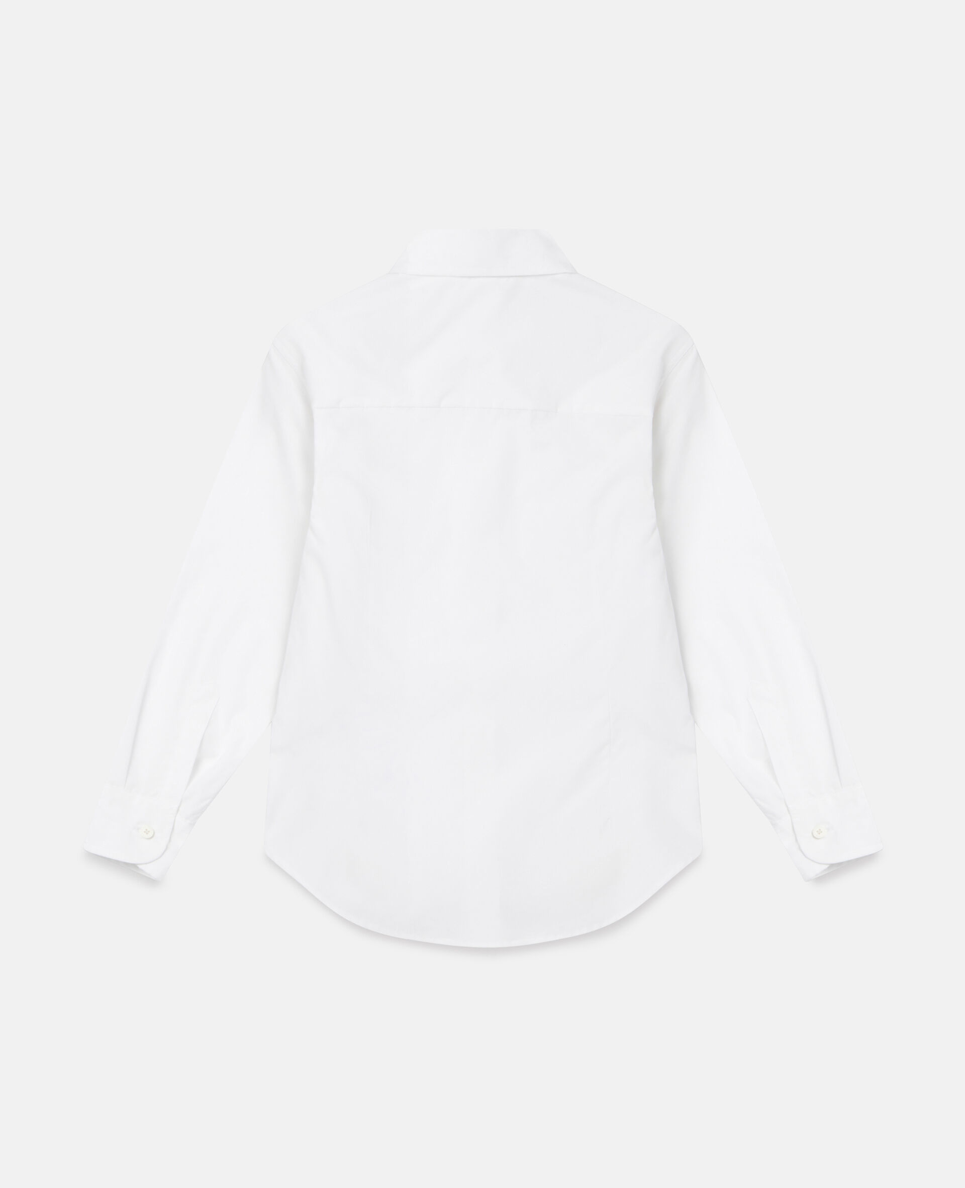 Cotton Poplin Monogram Jacquard Shirt-White-large image number 2