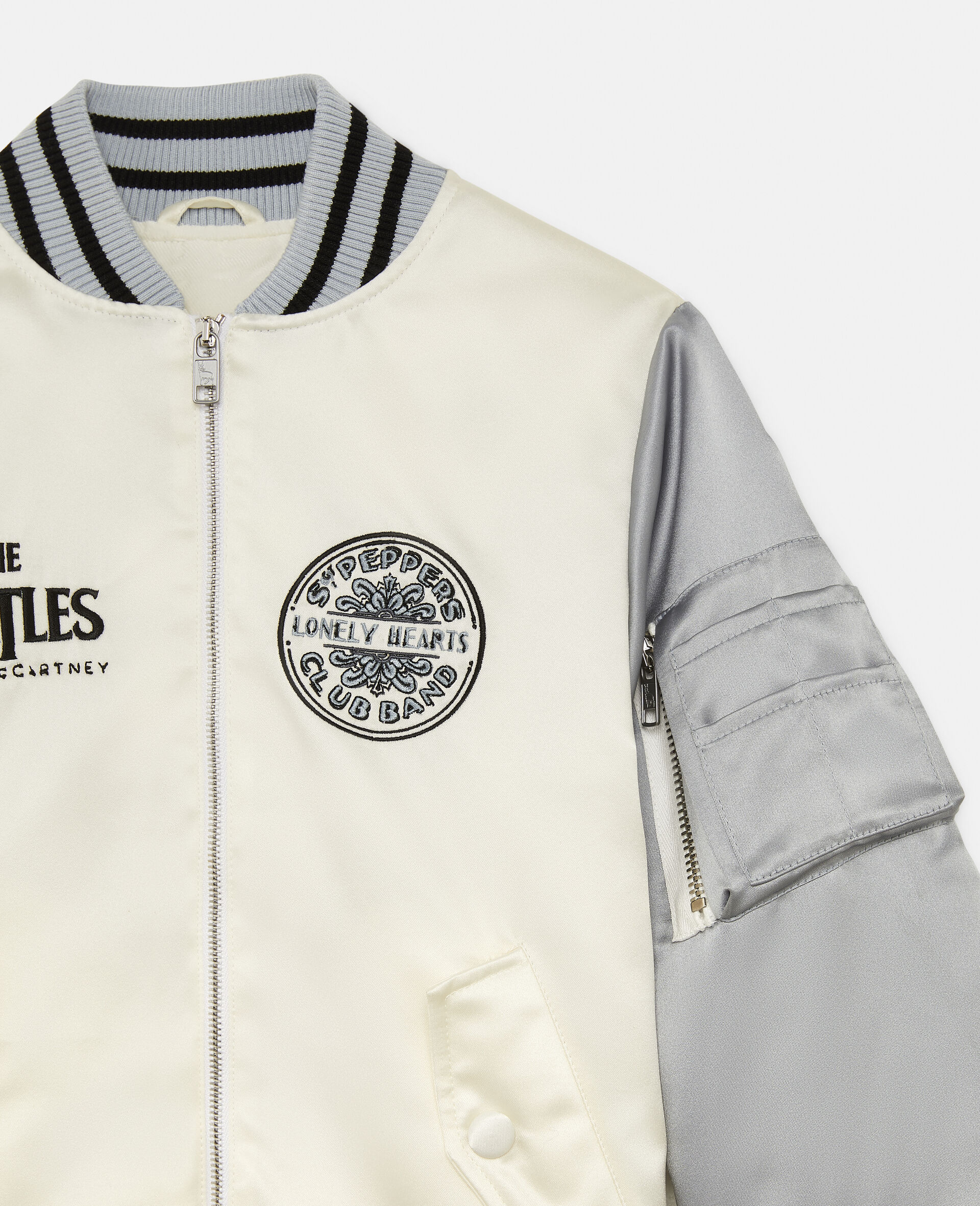 Veste bomber en satin Get Back -Blanc-large image number 1