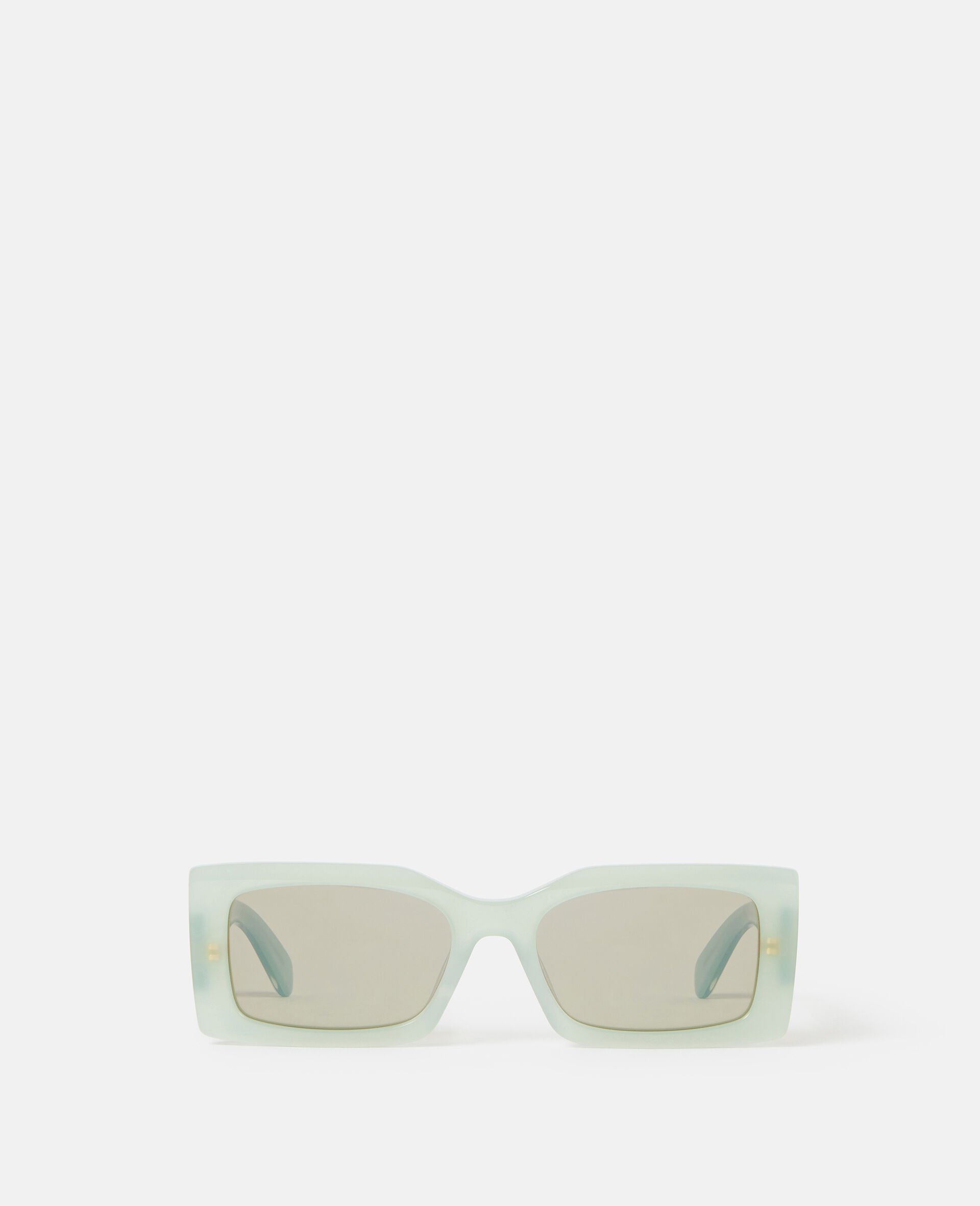 Logo-Engraved Rectangular Sunglasses-蓝色-medium