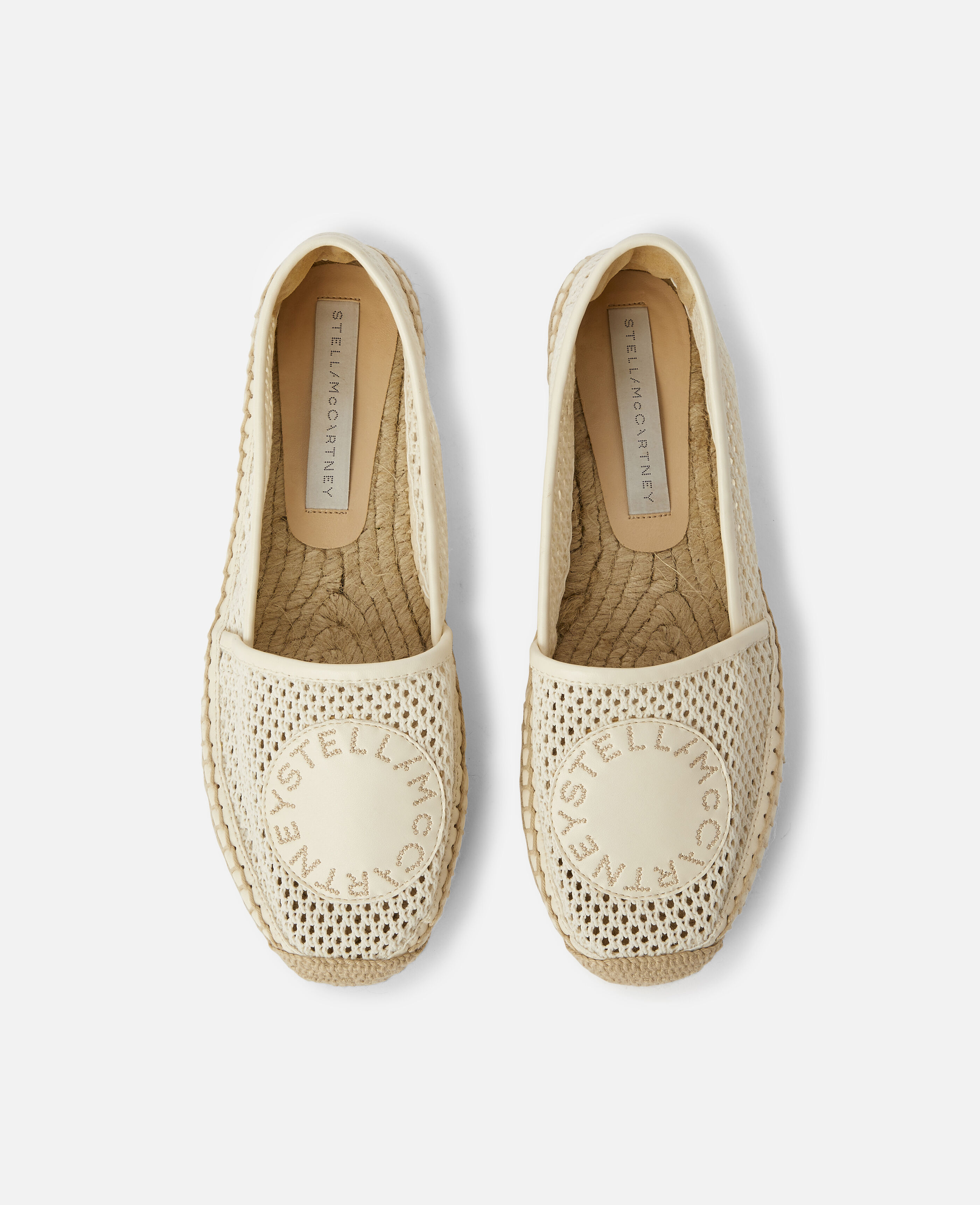 Women Cream Selene Woven Mesh Logo Espadrilles Stella McCartney KW