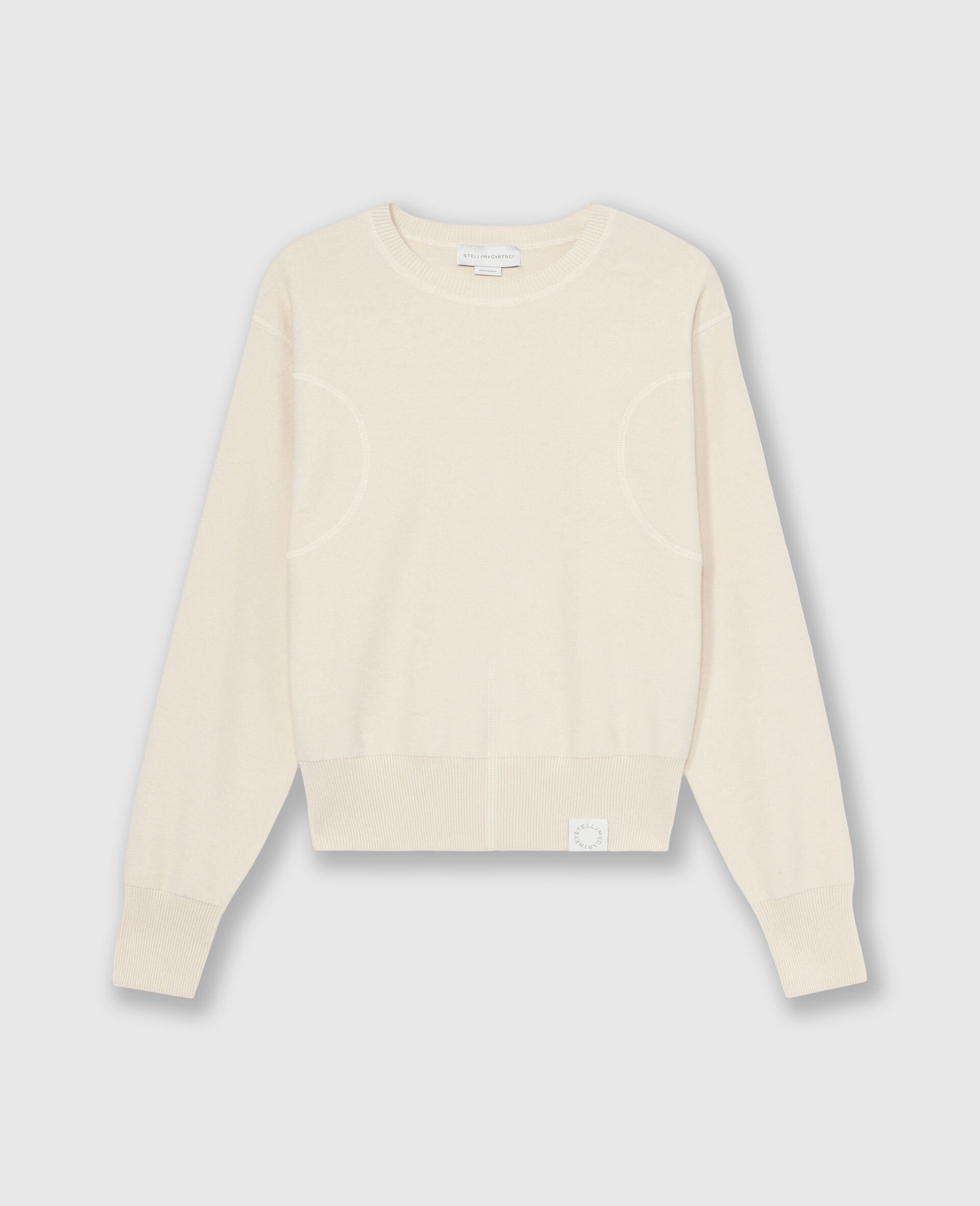Kurz geschnittener Pullover mit Rundhalsausschnitt aus Kelsun-Cream-large image number 0
