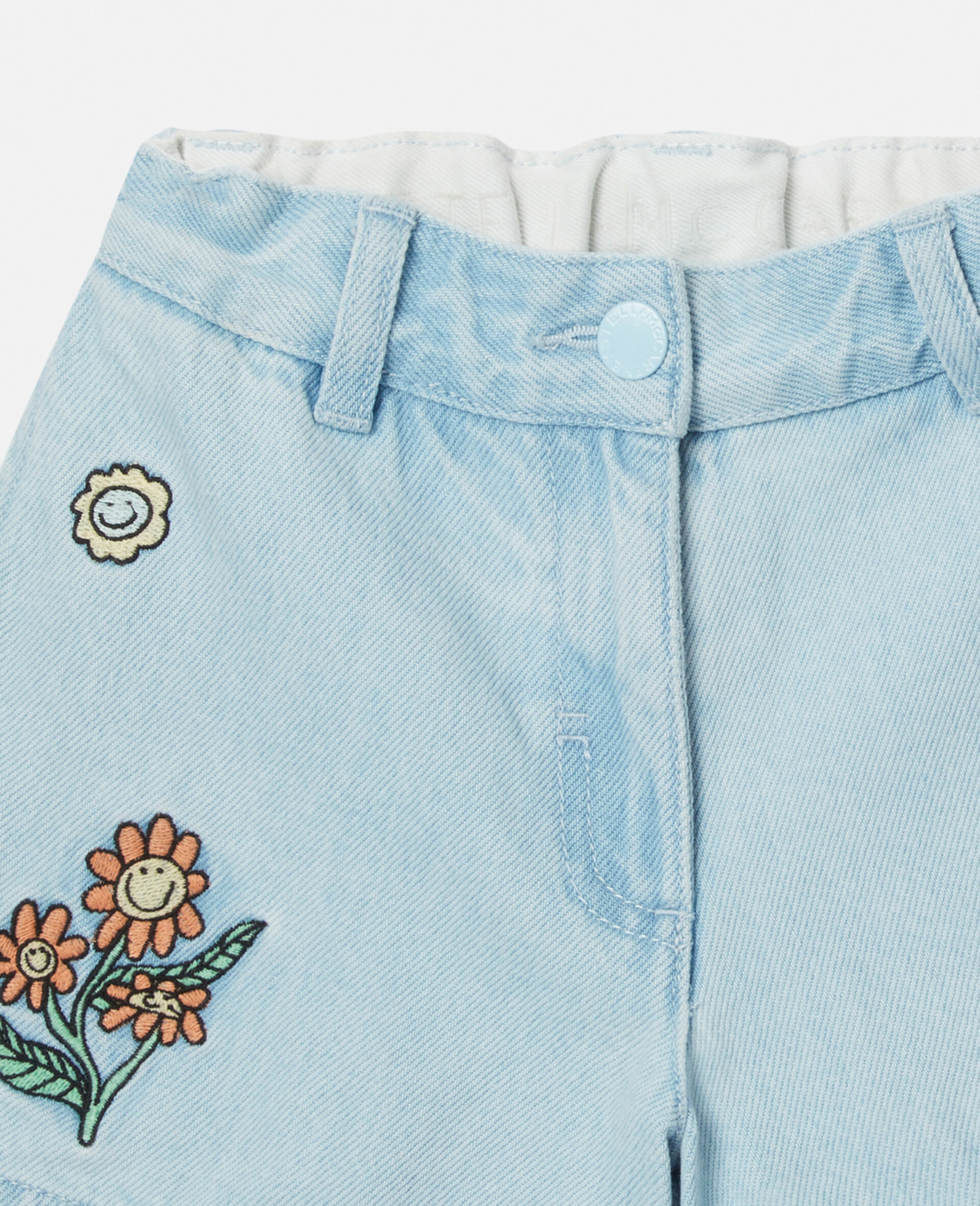 Woodland Friends Denim Shorts-Blue-large image number 1