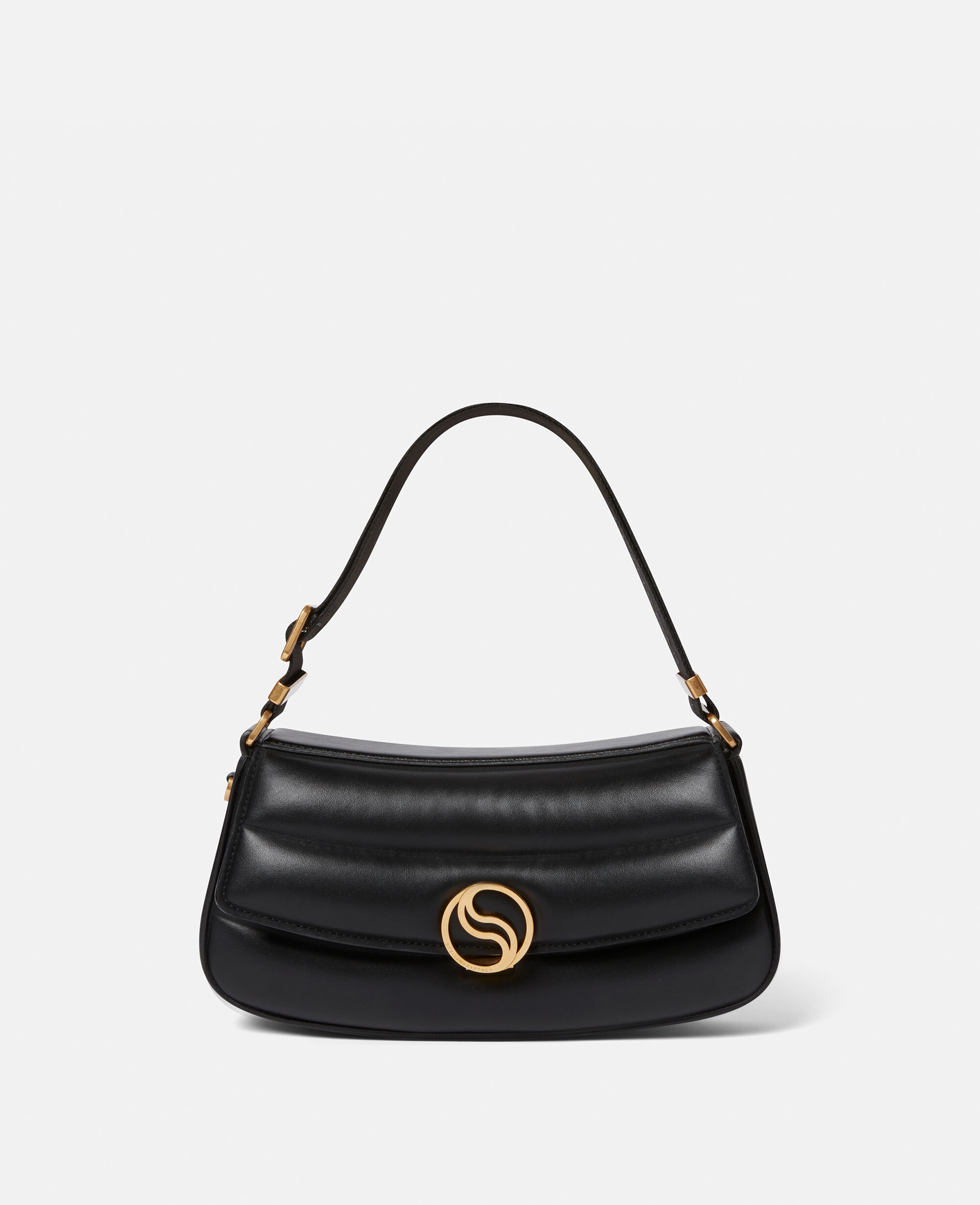 Women Black S Wave Padded Shoulder Bag Stella McCartney GB
