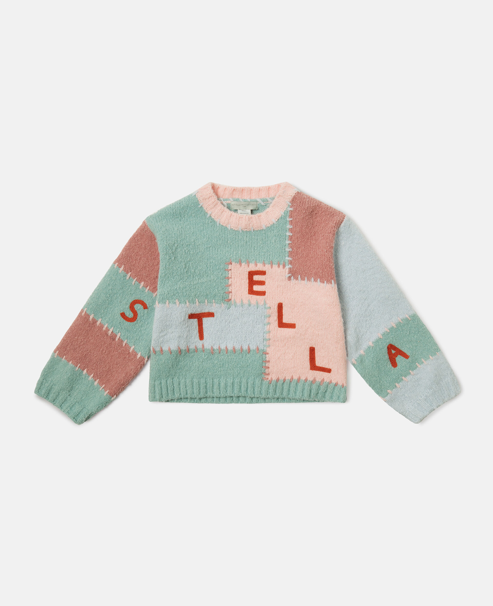 Logo Embroidered Balloon-Sleeve Jumper-Multicolour-large image number 0