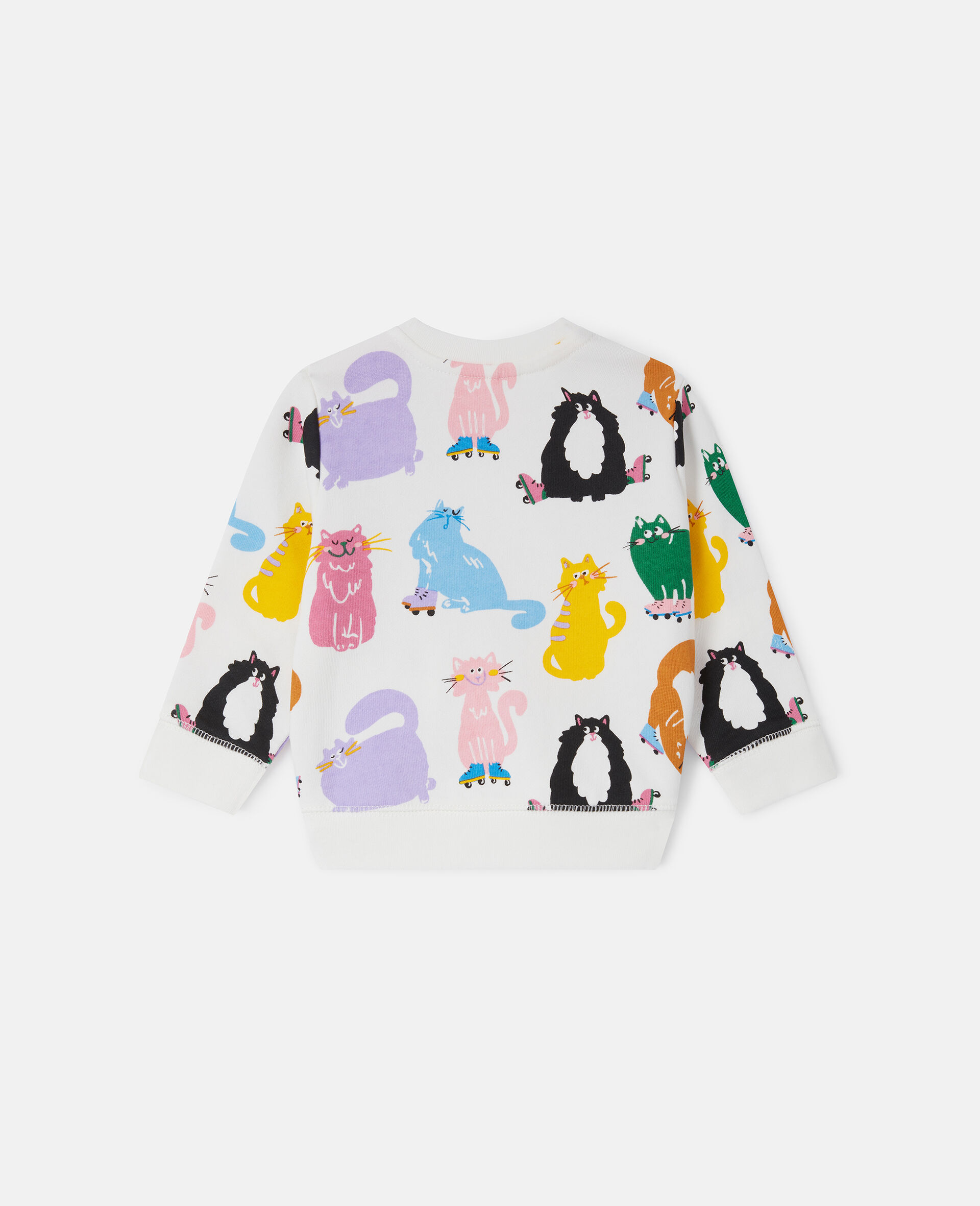 Cats Print Sweatshirt-Cream-large image number 2