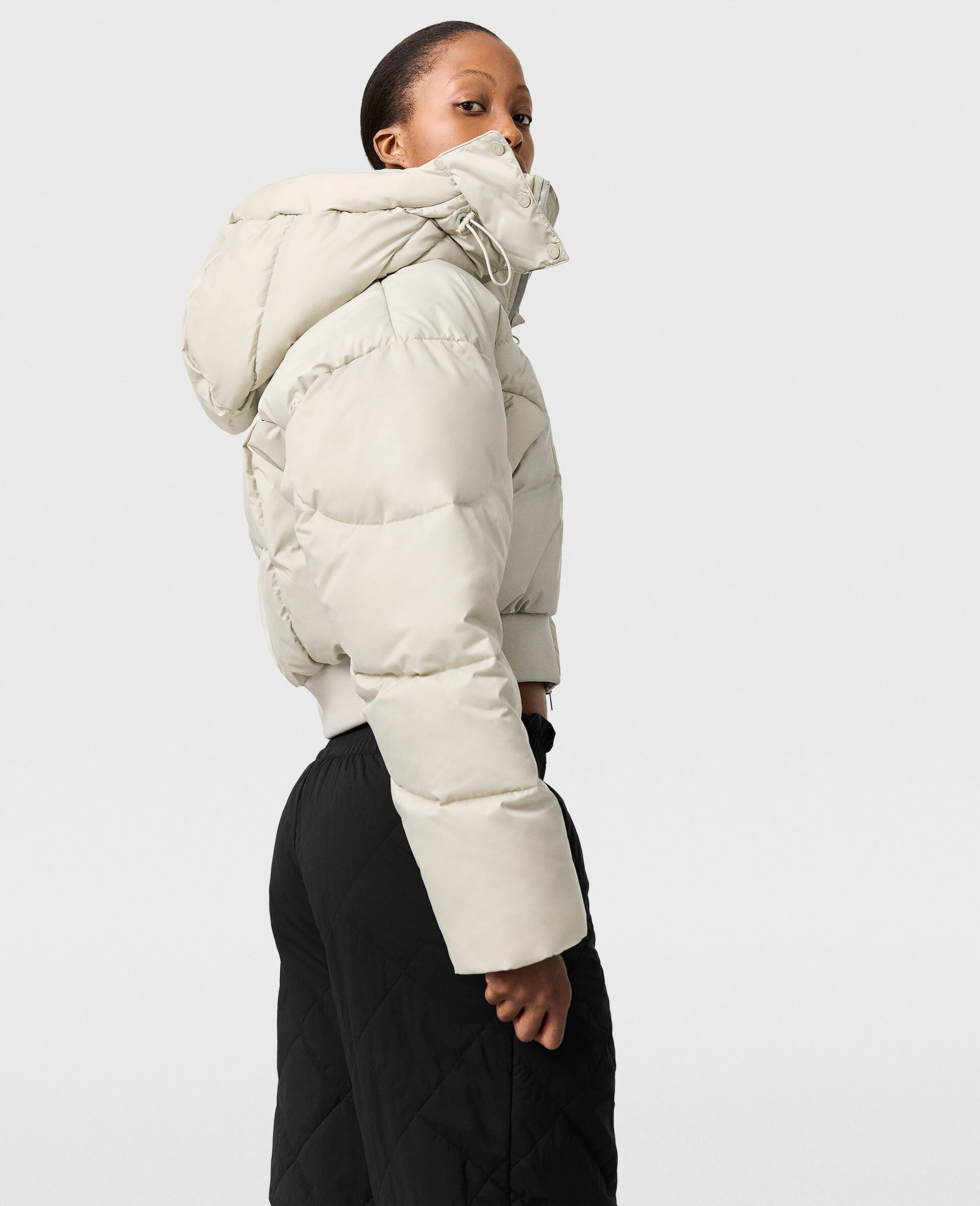 TrueNature Cropped Padded Jacket-Grey-large image number 2