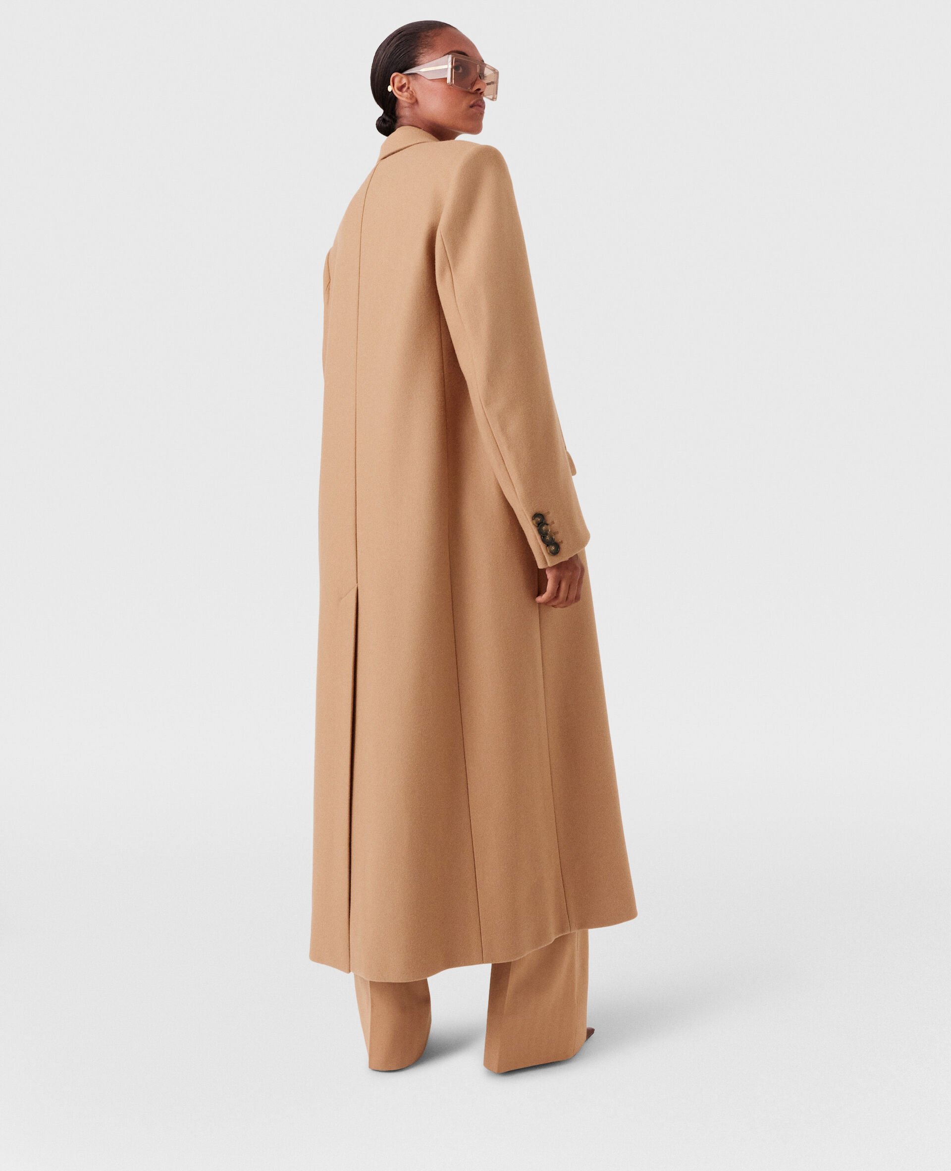 Double Breasted Longline Coat-Brown-large image number 2