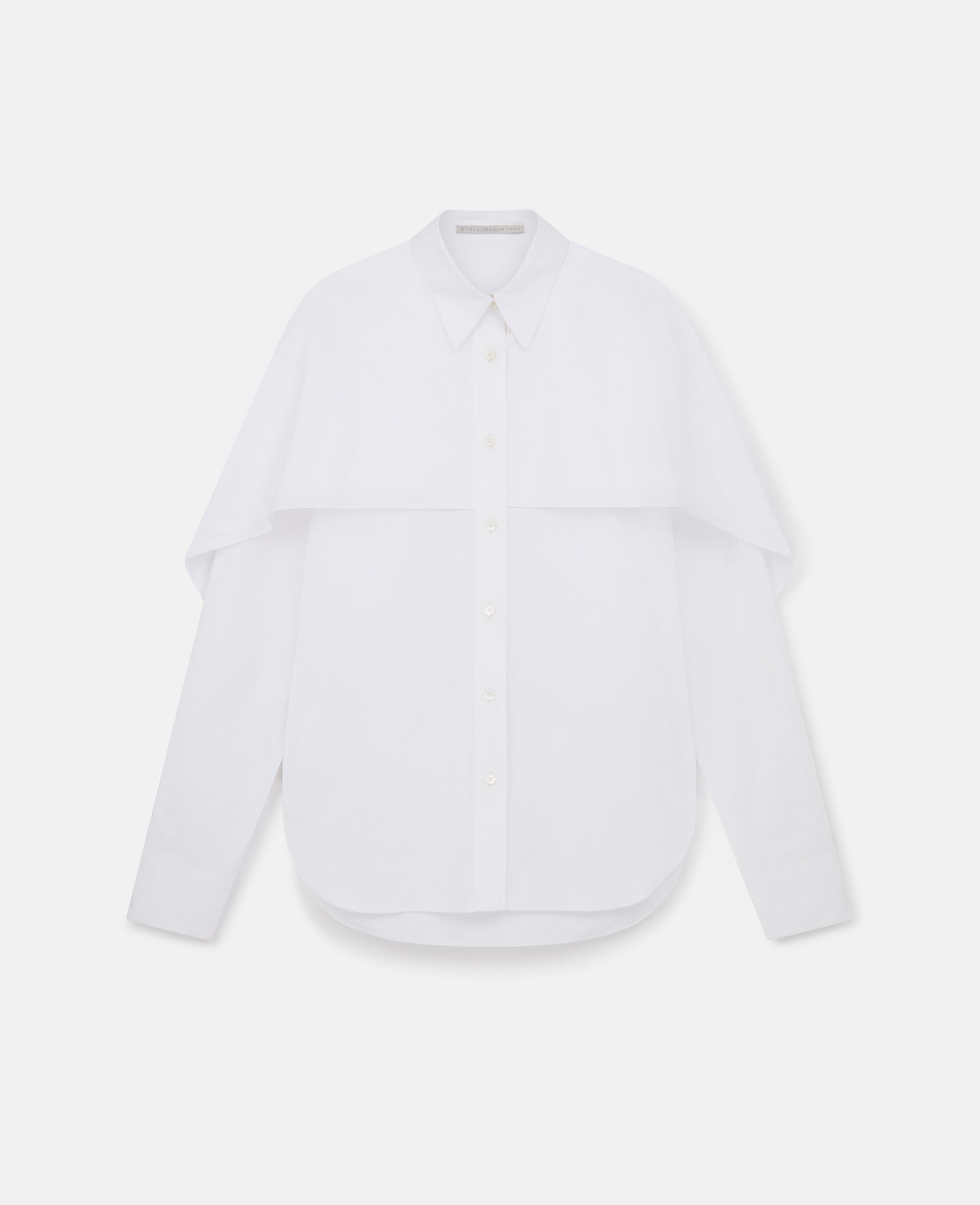 ポンチョ・ケープ Stella McCartney FW24 SHIRT WITH CAPE (620122_SMA909000) Women Pure white Cape Layer Long Sleeve Shirt | Stella