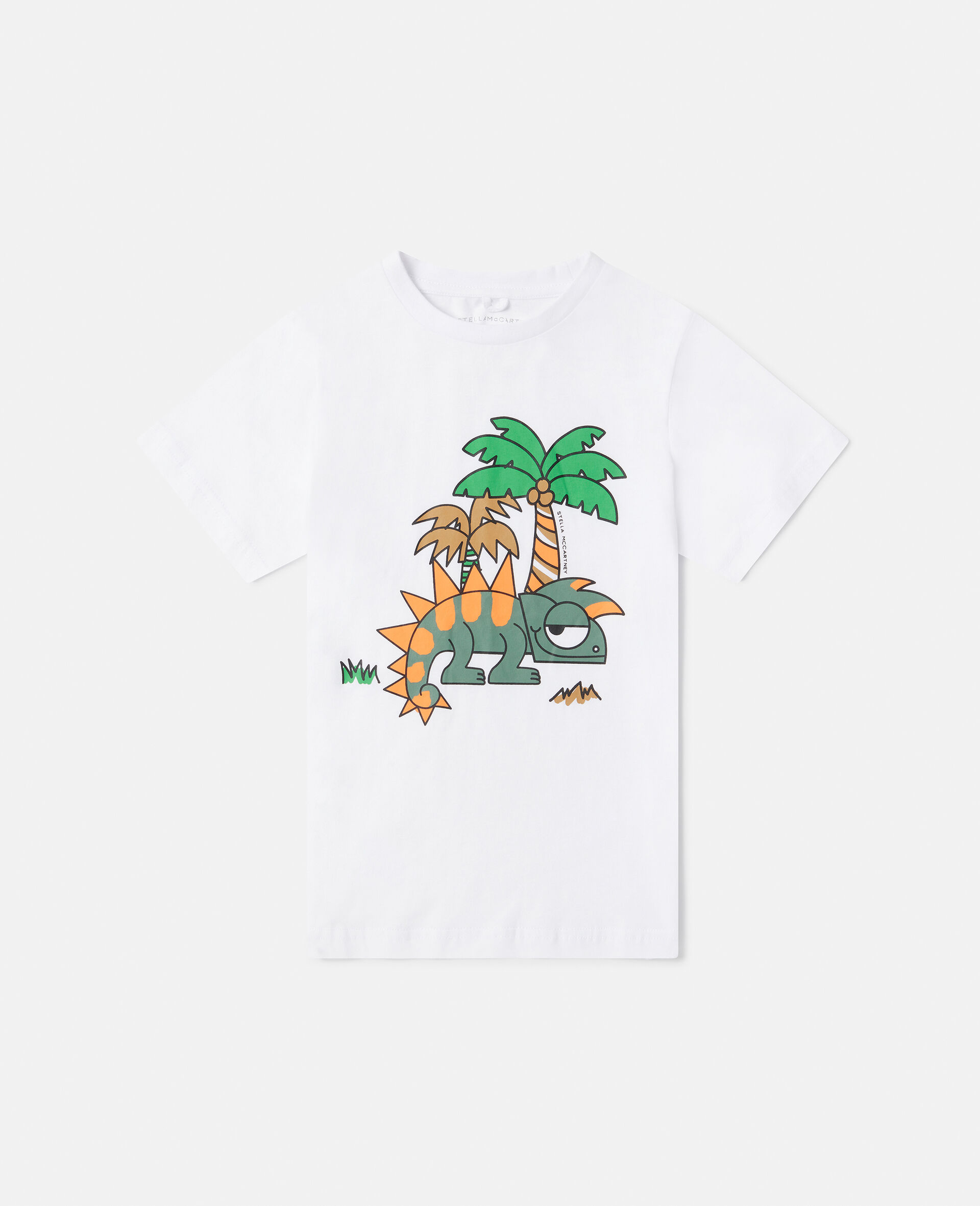 Gecko Motif T-Shirt-White-large image number 0