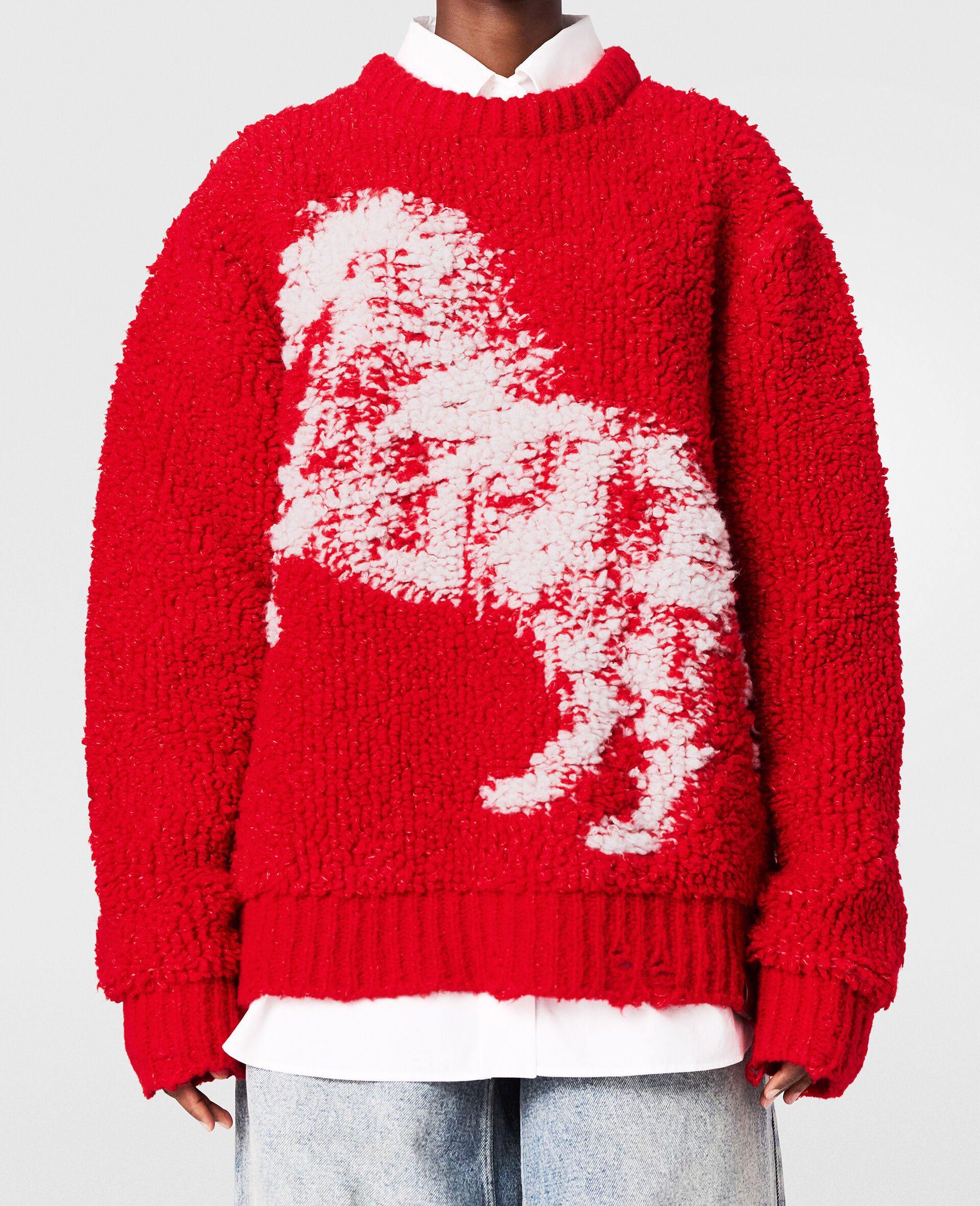 Airbrushed Horse Graphic Crewneck Jumper-Rouge-large image number 5