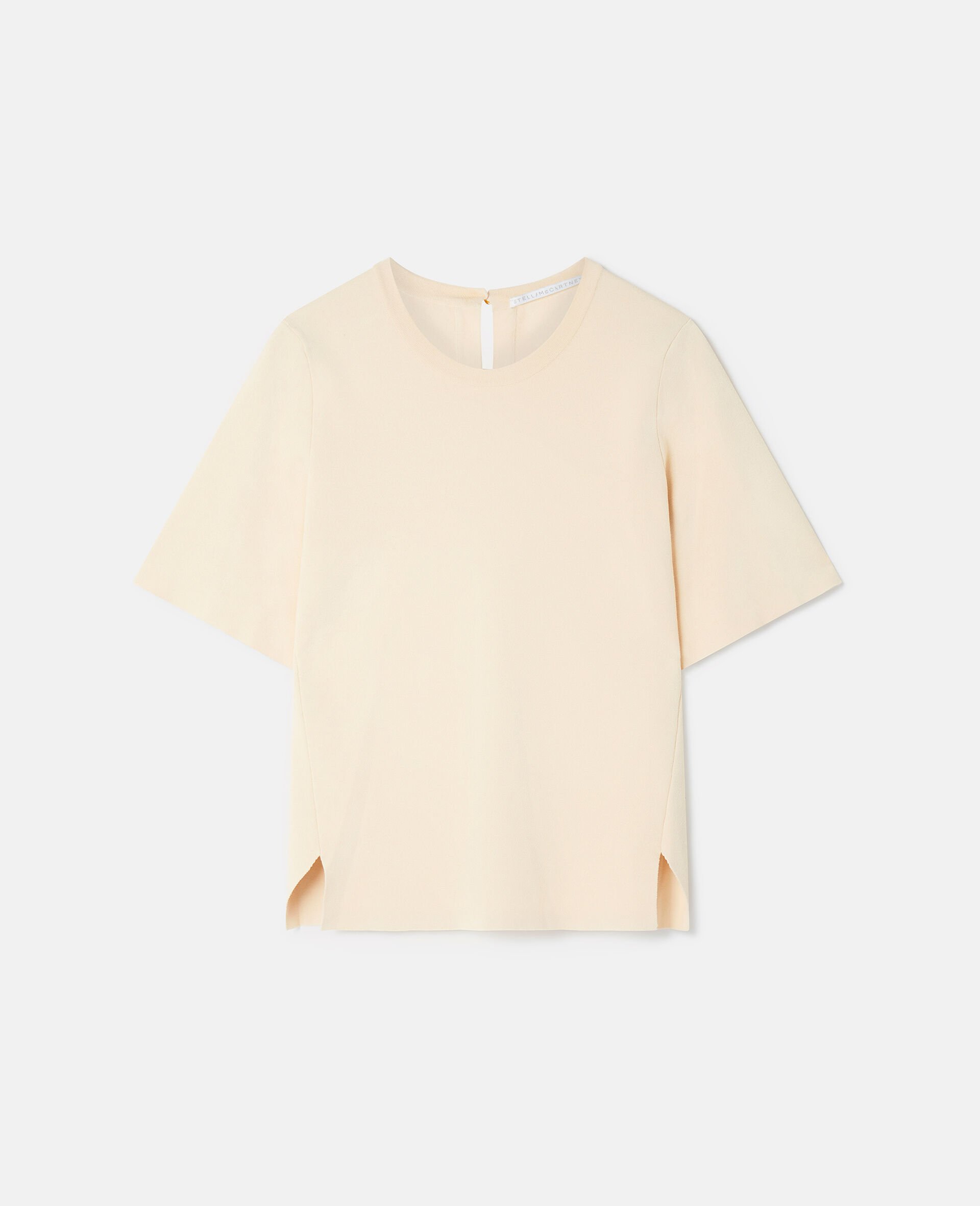 Kastenfoermiges T Shirt mit kurzen Aermeln-Cream-large image number 0