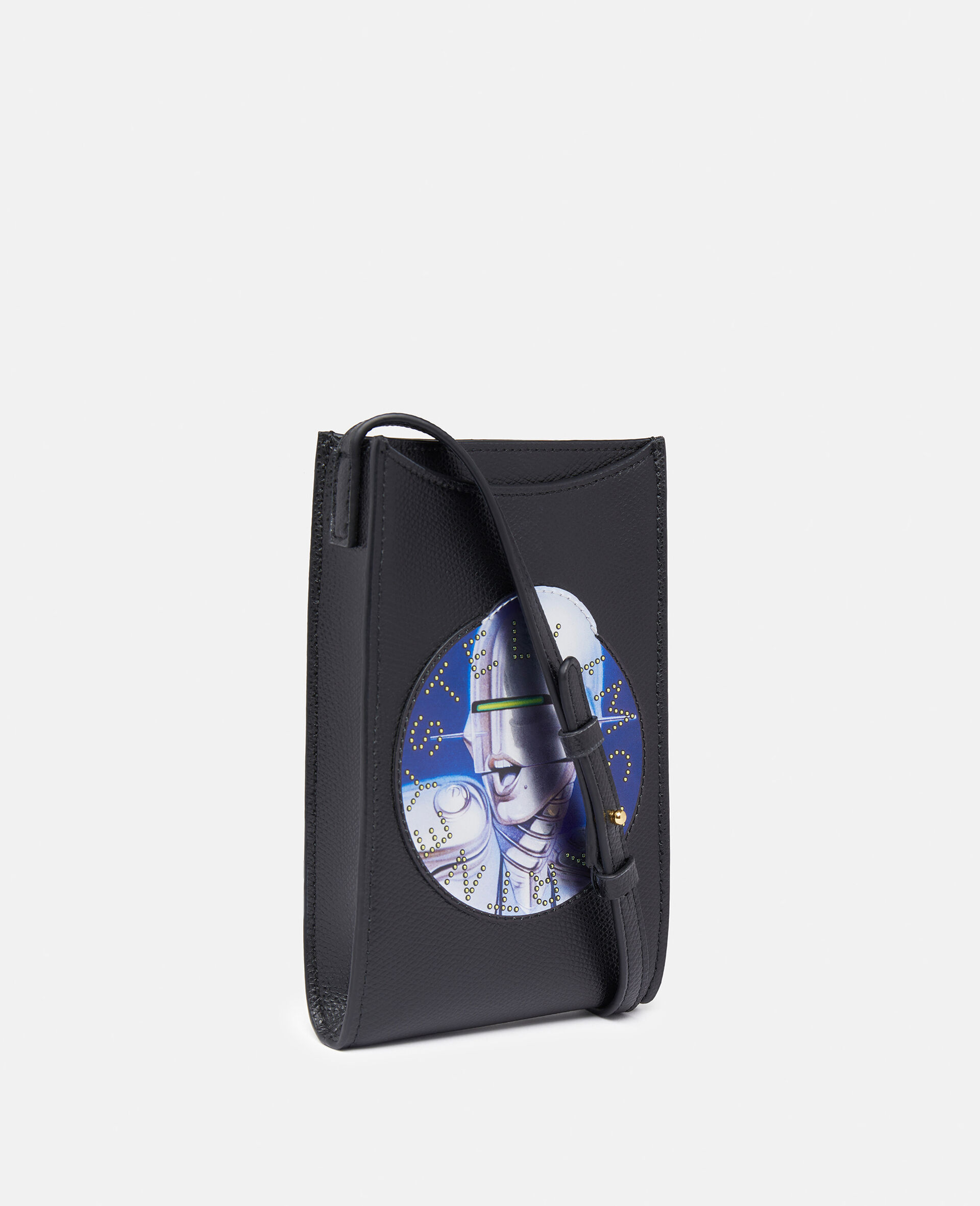 Sexy Robot Graphic Grained-Texture Shoulder Bag-Black-large image number 1