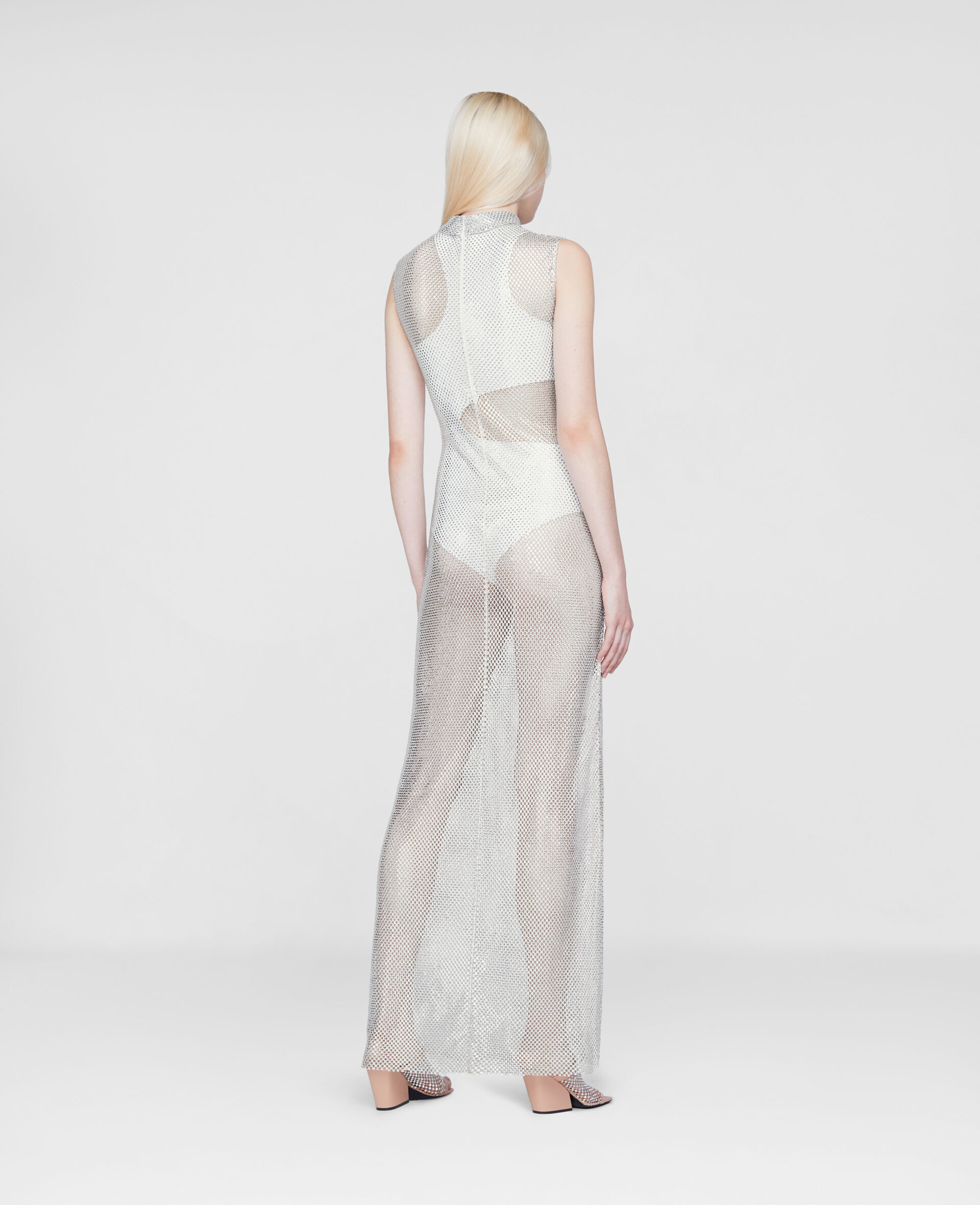 Transparent Crystal Maxi Dress -Grey-large image number 2